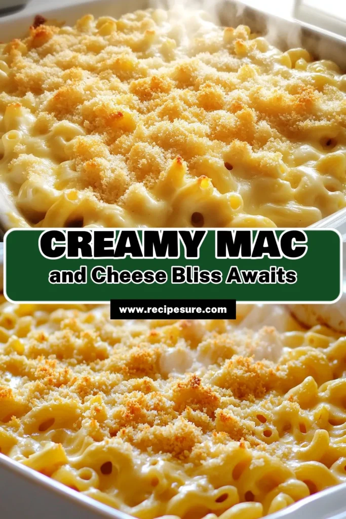 Indulge in the ultimate comfort food with this creamy white cheddar mac & cheese recipe! Perfectly cooked pasta meets a rich mix of white cheddar and Gruyère, topped with a crispy panko finish. It's an easy and delicious meal that will impress your family and friends. Ready to make your taste buds dance? Click through for the full recipe and start your cheesy adventure today! #MacAndCheese #ComfortFood #CheeseLovers #RecipeOfTheDay
