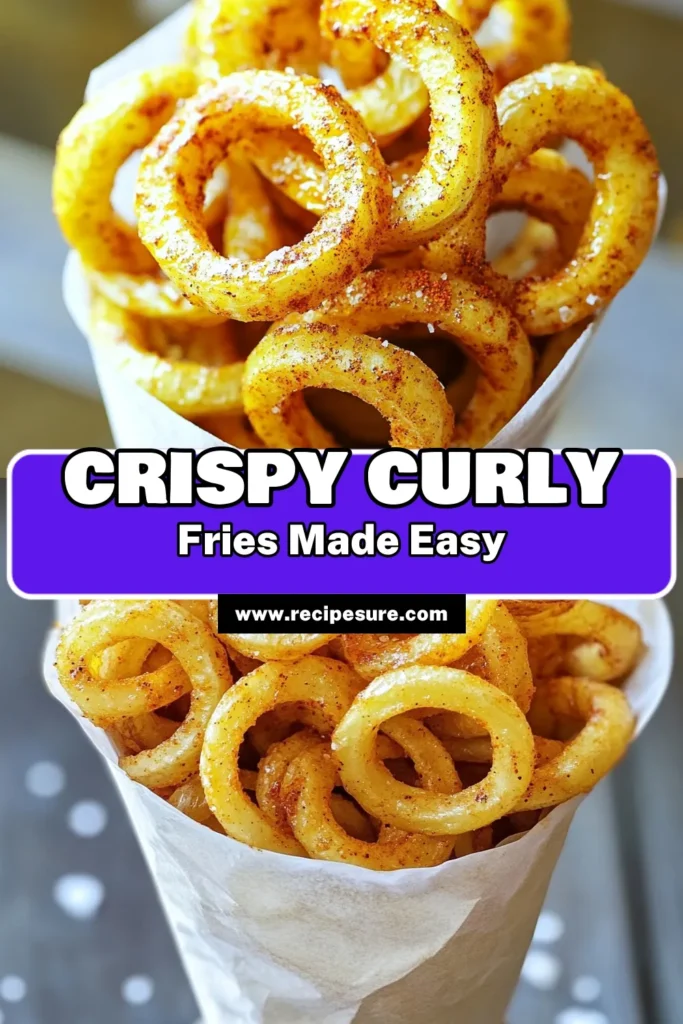 Craving a tasty snack? Try these Air Fryer Crispy Curly Fries! Made with simple ingredients like russet potatoes, olive oil, and flavorful spices, these fries are a healthier twist on a classic favorite. Perfectly golden and crispy, they make a delightful side dish or party treat. Dive into the full recipe for tips on achieving ultimate crispiness and fun serving ideas. Click to get the full details and satisfy your cravings! #AirFryerRecipes #CrispyFries #HealthySnacks #CookingFun