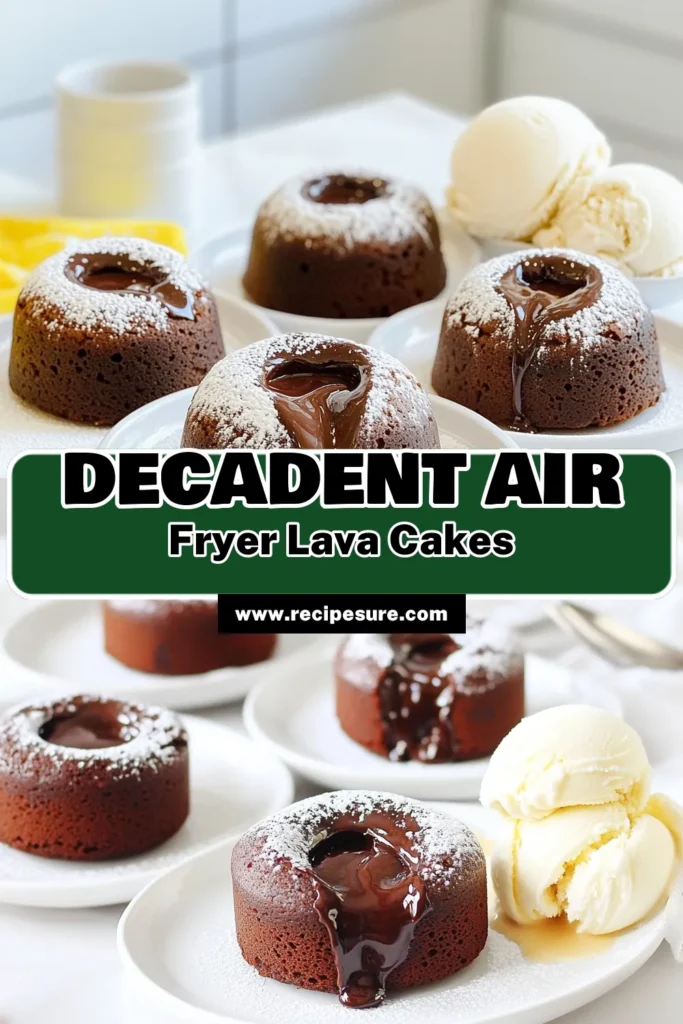 Indulge in the ultimate treat with these Air Fryer Chocolate Lava Cakes! In just 20 minutes, you can create a rich, gooey dessert that melts in your mouth. This simple recipe features butter, chocolate, eggs, and a sprinkle of flour, all cooked to perfection in your air fryer. Serve with ice cream for an extra sweet touch. Click to explore this delicious recipe and impress your friends and family! #AirFryerRecipes #ChocolateLavaCake #Dessert #EasyRecipes