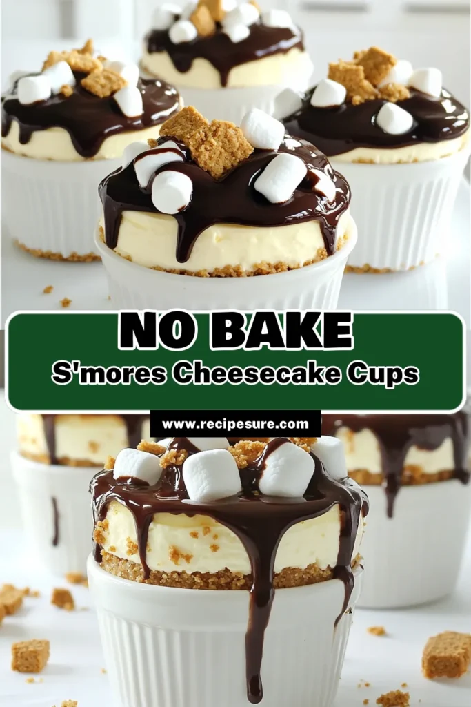 Indulge in a sweet treat with these S’mores No-Bake Cheesecake Cups! This easy recipe combines creamy cheesecake, crunchy graham crackers, and fluffy marshmallows for the ultimate dessert experience. Perfect for summer gatherings or a cozy night in, these cups are a delightful way to enjoy the classic s’mores flavors without the mess. Click through to discover the full recipe and impress your friends! #DessertRecipes #NoBakeCheesecake #S'moresRecipe #SweetTreats