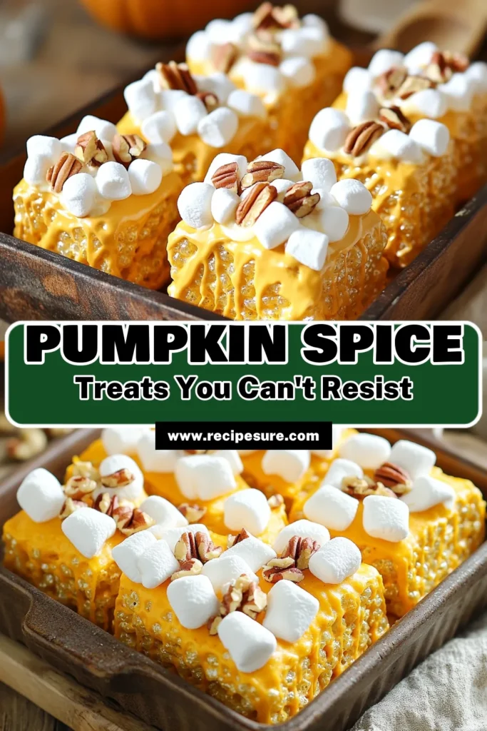 Indulge in the ultimate fall treat with these easy-to-make Pumpkin Spice Marshmallow Krispie Treats! Featuring crispy rice cereal, fluffy marshmallows, and a delightful pumpkin spice blend, this recipe is perfect for satisfying your sweet cravings. Whether for a party or an after-school snack, these treats are a hit with everyone. Click to explore the full recipe and enjoy a delicious autumn-inspired dessert!