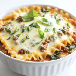 To make this tasty dish, you need a few key items: - 8 ounces of lasagna noodles, broken into pieces - 1 tablespoon olive oil - 1 medium onion, diced - 2 cloves garlic, minced - 1 pound ground beef (or turkey) - 1 teaspoon Italian seasoning - 1 can (15 ounces) crushed tomatoes - 2 cups chicken or vegetable broth - 1 cup ricotta cheese - 1 cup heavy cream - 1 tablespoon sugar - 1 teaspoon salt - 1/2 teaspoon black pepper - 2 cups baby spinach, chopped - 1 1/2 cups shredded mozzarella cheese - Fresh basil for garnish These ingredients blend well to create a rich flavor. The noodles soak in the sauce, making them soft and full of taste. The ricotta and heavy cream add creaminess, while the spinach gives it a fresh touch. You can swap some ingredients based on what you have. Here are a few ideas: - Use ground turkey or chicken instead of beef for a lighter dish. - You can replace heavy cream with half-and-half for less fat. - If you don’t have ricotta, cottage cheese can work too. - Try using vegetable broth for a vegetarian version. These swaps keep the dish exciting. Feel free to mix and match based on your tastes! Fresh ingredients make a big difference. Here are some tips to help you choose: - Pick onions that feel firm and have no dark spots. - Select garlic that is dry and has no green shoots. - Choose ground meat that is bright and has no strange smell. - Look for spinach that is vibrant green with no wilting. Buying fresh ingredients boosts flavor and nutrition. Always check for quality to ensure your meal shines! To start, gather your ingredients. You will need: - 8 ounces of lasagna noodles, broken into pieces - 1 tablespoon olive oil - 1 medium onion, diced - 2 cloves garlic, minced - 1 pound ground beef (or turkey) - 1 teaspoon Italian seasoning - 1 can (15 ounces) crushed tomatoes - 2 cups chicken or vegetable broth - 1 cup ricotta cheese - 1 cup heavy cream - 1 tablespoon sugar - 1 teaspoon salt - 1/2 teaspoon black pepper - 2 cups baby spinach, chopped - 1 1/2 cups shredded mozzarella cheese - Fresh basil for garnish Now, chop the onion and mince the garlic. Break the lasagna noodles into smaller pieces. Heat the olive oil in a large pot over medium heat. Add the diced onion and cook for 3-4 minutes until it turns clear. Next, add the minced garlic and ground beef (or turkey). Cook until the meat is brown. Stir in the Italian seasoning, crushed tomatoes, and broth. Bring this mix to a boil. Once it boils, add your broken lasagna noodles. Stir to combine, then lower the heat and cover the pot. Let it simmer for about 15 minutes. Stir it now and then. While it simmers, mix the ricotta cheese, heavy cream, sugar, salt, and black pepper in a bowl. Once the pasta is done, stir this creamy mix and chopped spinach into the pot. Cook for another 5 minutes until warm and the spinach wilts. Finally, remove the pot from the heat. Sprinkle the shredded mozzarella on top. Cover the pot for 3-4 minutes so the cheese melts. The pasta is done when it is tender but still firm to bite, known as al dente. It should take about 15 minutes of simmering. If you find the pasta too hard, let it cook a few more minutes. Stir it often to check its doneness. Enjoy your creamy lasagna pasta! To make this dish shine, use a large pot or Dutch oven. This helps the pasta cook evenly. Start with medium heat to warm the olive oil. Add the onions first, making them soft and clear. This gives a great base flavor. When you add the garlic, stir it for just a minute. This brings out its strong taste. For a rich and creamy sauce, mix the ricotta cheese and heavy cream well. This smooth blend is key. Make sure not to skip the sugar; it balances the acidity of the tomatoes. Stir this mix into the pasta when it’s almost done. Let it cook together for a few minutes. This allows the flavors to meld and creates a silky sauce. One mistake is overcooking the pasta. Keep an eye on it, as it cooks quickly. If you cook it too long, it will turn mushy. Another mistake is not adding enough seasoning. The meat, cheese, and tomatoes need flavor. Taste as you cook and adjust the salt and pepper as needed. Finally, don’t rush the cheese melting step. Covering the pot lets the cheese melt perfectly. {{image_2}} You can easily make this dish vegetarian. Just skip the meat and add more veggies. Use mushrooms, zucchini, or bell peppers for a hearty feel. Swap in vegetable broth for the chicken broth. You can also add a can of drained black beans for extra protein. This keeps the dish filling and healthy. If you want to change the protein, ground turkey or chicken works well. You could also use sausage for a bolder flavor. For a lighter option, try ground turkey. Just be sure to cook it until it's brown. It adds a nice texture to your pasta. To boost the flavor, consider adding more spices. Red pepper flakes can add heat. Fresh herbs like parsley or oregano work great too. You might also add a splash of balsamic vinegar for depth. For a cheesy twist, mix in some parmesan cheese before serving. This gives a rich taste and creamy texture. To store leftovers, first let the pasta cool. Then, place it in an airtight container. This helps keep the pasta fresh. You can store it in the fridge for up to four days. Make sure to label the container with the date. This way, you know when to eat it. When you are ready to eat, take out the leftover pasta. You can reheat it on the stove or in the microwave. If using the stove, add a splash of water or broth to help it warm up. Heat it over low heat, stirring often. In the microwave, heat it in short bursts. Stir between bursts to ensure even heating. Check that it is hot all the way through. You can also freeze this dish for later. To do this, let the pasta cool completely. Then, divide it into portions and place them in freezer-safe bags or containers. Squeeze out as much air as you can. This helps prevent freezer burn. You can freeze the pasta for up to three months. When you're ready to eat, thaw it in the fridge overnight before reheating. Yes, you can use gluten-free lasagna noodles. Just make sure to follow the package instructions. They may cook differently than regular noodles, so keep an eye on them. The taste and texture will still be great! One Pot Creamy Lasagna Pasta lasts about 3 to 4 days in the fridge. Store it in an airtight container to keep it fresh. If you want to enjoy it later, make sure to cool it down before placing it in the fridge. Yes, you can make this recipe ahead of time. Cook it as normal, then let it cool. Store it in the fridge until you want to eat it. Just reheat it on the stove or in the microwave when you're ready. You can use cottage cheese or cream cheese instead of ricotta. Both options give a nice creamy texture. If you want a dairy-free option, try using silken tofu blended until smooth. To make this dish spicier, add red pepper flakes or hot sauce. You can also use spicy Italian sausage instead of ground beef or turkey. Just mix it in with the other ingredients for a kick! We covered how to make a simple and tasty One Pot Creamy Lasagna Pasta. You learned about the main ingredients, step-by-step instructions, and useful tips to avoid mistakes. We also discussed variations for different diets and how to store leftovers. This dish is easy and fun to make. With the right ingredients and techniques, you can enjoy a creamy meal any time. Don't be afraid to try it your way!