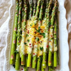 To make this dish, you need some simple and fresh ingredients. Here’s what you’ll need: - 1 pound asparagus, trimmed - 2 tablespoons olive oil - 1 teaspoon garlic powder - Zest of 1 lemon - 1/4 cup grated Parmesan cheese - 1 teaspoon lemon juice - Salt and pepper to taste These ingredients come together to create bright and savory flavors. The asparagus adds a nice crunch, while the Parmesan gives a rich taste. Want to spice things up? You can add a few optional ingredients. Consider using: - 1/4 teaspoon red pepper flakes (optional) This hint of heat amplifies the zest of lemon and the saltiness of cheese. It’s an easy way to change the flavor. Garnishes can make your dish look fancy and inviting. Here’s a suggestion: - Fresh parsley, chopped Sprinkling fresh parsley adds a pop of color and a fresh taste. It makes your dish more appealing and fun to eat. Now, you’re ready to create a vibrant and tasty Sheet Pan Lemon Parmesan Asparagus! Start by preheating your oven to 425°F (220°C). This step is key for crispy asparagus. Next, take 1 pound of trimmed asparagus and place it in a large bowl. Add 2 tablespoons of olive oil, 1 teaspoon of garlic powder, the zest of 1 lemon, salt, and pepper. If you like a little heat, add 1/4 teaspoon of red pepper flakes. Toss everything together until the asparagus gets a nice coat of all the flavors. Now, lay the asparagus in a single layer on a sheet pan. This helps it cook evenly. Sprinkle 1/4 cup of grated Parmesan cheese over the asparagus. The cheese will melt and give a great flavor. Place the sheet pan in the oven. Bake for 10 to 12 minutes. You want the asparagus tender and the cheese golden. Once the baking time is up, take the pan out of the oven. Drizzle 1 teaspoon of lemon juice over the hot asparagus for a fresh taste. For a nice finish, sprinkle some fresh chopped parsley on top. Serve the asparagus on a platter. Drizzle any extra lemon juice over the top. You can also add more Parmesan for a fancy touch. Enjoy your vibrant, lemony dish! To get perfectly cooked asparagus, start with fresh, bright green spears. Look for asparagus with tight tips and firm stalks. If the asparagus is limp, it won’t taste good. Trim about an inch off the ends. This helps remove the tough part. Spread the asparagus in one layer on the sheet pan to cook evenly. Keep an eye on it while baking. You want it tender, not mushy. Bake for 10-12 minutes, and check for that bright green color. You can boost the flavor of your asparagus in simple ways. Adding garlic powder brings a nice touch. The zest from the lemon adds brightness. If you like heat, sprinkle some red pepper flakes. The Parmesan cheese gives a rich taste that pairs well with the lemon. After baking, drizzle fresh lemon juice for a zesty finish. Fresh parsley adds a pop of color and freshness. Mix and match these flavors to fit your taste. Using the right tools helps you make this dish easily. A large bowl is great for mixing the asparagus and oil. A sheet pan is essential for even cooking. Use parchment paper for easy cleanup. A microplane or zester works well for getting lemon zest. A good spatula helps you toss the asparagus without breaking it. Lastly, an oven mitt is a must when taking the pan out of the oven. These tools help you create a tasty dish with less mess. {{image_2}} You can easily swap asparagus for other veggies. Broccoli, green beans, or zucchini work well. They all roast nicely with lemon and cheese. Just cut them into even pieces to cook evenly. Adjust the baking time as needed. For instance, zucchini cooks faster, so check it sooner. While Parmesan shines in this recipe, you can try other cheeses too. Feta adds a nice tangy kick. Cheddar gives a rich, creamy taste. For a sharp bite, use Asiago. Experiment and find your favorite cheese. Just remember to keep the amount similar to Parmesan. For a vegan version, skip the cheese or use a vegan alternative. Nutritional yeast adds a cheesy flavor without dairy. Use gluten-free soy sauce instead of regular soy sauce if you want extra flavor. This makes the dish safe for those with gluten issues. Enjoy your meal without worry! After enjoying your sheet pan lemon Parmesan asparagus, store any leftovers properly. Allow the asparagus to cool to room temperature. Place it in an airtight container. This step helps keep the flavor fresh. Store it in the fridge for up to three days. If you want to keep it longer, consider freezing. When you are ready to eat the leftovers, reheating is key. Preheat your oven to 350°F (175°C). Spread the asparagus on a baking sheet. Warm it for about 10 minutes. This method helps retain the crispiness. You can also use a microwave, but it may become soft. Heat it for 30 seconds and check. If it needs more time, heat in short bursts. If you want to freeze the asparagus, start by blanching it. Boil water, add asparagus for 2 minutes, then cool in ice water. After cooling, drain and dry. Place it in a freezer-safe bag. Remove as much air as you can before sealing. This way, it lasts up to three months. When you're ready, thaw in the fridge overnight before reheating. You can tell asparagus is cooked when it is bright green and tender. It should bend easily without breaking. The tips will look vibrant and slightly crisp. A quick taste test helps too! If it feels soft but still holds its shape, it’s ready. For best results, aim for 10 to 12 minutes of baking. Yes, you can prep this dish ahead of time. Trim the asparagus and mix it with oil and spices. Keep it in the fridge for up to 24 hours. Bake it just before serving to keep it fresh. This way, you save time and still enjoy a tasty dish. Lemon Parmesan asparagus goes well with many dishes. Try serving it with grilled chicken or salmon. It also matches nicely with quinoa or rice. A light salad can add freshness too. For a hearty meal, serve it alongside pasta or a creamy risotto. This post detailed the key ingredients and steps for making sheet pan lemon Parmesan asparagus. You learned about optional flavors and how to present the dish beautifully. I shared tips to achieve perfectly cooked asparagus and ideas for variations. Storing leftovers and reheating methods were also covered. This dish is simple yet full of flavor. Enjoy trying new twists on this tasty recipe!