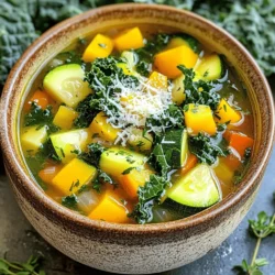 - 1 tablespoon olive oil - 1 onion, chopped - 3 cloves garlic, minced - 2 carrots, diced - 2 celery stalks, diced - 1 zucchini, diced - 1 yellow bell pepper, diced - 1 can (15 oz) diced tomatoes - 4 cups vegetable broth - 1 can (15 oz) cannellini beans, drained and rinsed - 2 cups kale, chopped (or spinach) - 1 tablespoon dried oregano - 1 teaspoon dried basil - Salt and pepper to taste - Optional: Grated Parmesan cheese for serving Each ingredient brings its own charm to the soup. Olive oil adds richness and depth. Onions and garlic offer a warm, savory base. Carrots and celery give the soup a nice crunch. Zucchini and yellow bell pepper add color and sweetness. Diced tomatoes bring acidity and brightness, while the vegetable broth provides a comforting backdrop. Cannellini beans add creaminess and protein. Finally, kale (or spinach) offers a fresh green touch. Dried oregano and basil finish the soup with herbal notes that sing of Italy. When choosing vegetables, look for vibrant colors and firm textures. For onions, avoid any soft spots. Garlic should be plump and dry. Carrots and celery must be crisp, not limp. Pick zucchini and bell peppers that feel heavy for their size. Fresh kale or spinach should be bright and free of wilting. If you can, buy local and in season. This ensures your soup will taste its best and support local farms. To make this soup, start with fresh veggies. You will need a few simple steps. First, chop the onion, garlic, carrots, and celery. Dice the zucchini and yellow bell pepper. Measure out the canned tomatoes, beans, and broth. This will help you later when you cook. 1. Heat the olive oil in a skillet over medium heat. 2. Add the chopped onion and sauté it for about 5 minutes. You want it to be soft and fragrant. 3. Stir in the minced garlic, diced carrots, and celery. Cook this for another 3-4 minutes. You’ll see the veggies start to soften. 4. Transfer the sautéed mix to the slow cooker. Add the diced zucchini, yellow bell pepper, canned tomatoes, vegetable broth, and cannellini beans. 5. Mix in the dried oregano and dried basil. Don’t forget to season it with salt and pepper to taste. 6. Cover the slow cooker. Set it to low heat for 6-8 hours or high heat for 3-4 hours. 7. About 30 minutes before serving, stir in the chopped kale or spinach. Let it wilt in the soup. 8. Once done, give it a good stir. Serve it hot. If you like, top it with some grated Parmesan cheese. - If your soup is too thick, add more vegetable broth. This will loosen it up. - For a bit of spice, add red pepper flakes when you season. - If the flavors seem weak, let it cook longer. The slow cooker will help blend the tastes. - Make sure to check the seasoning before serving. Adjust salt and pepper as needed. This simple process creates a warm and hearty soup you will love! To make your soup pop, focus on your base. Start by sautéing the onion and garlic in olive oil. This step builds a great flavor. You can also add a splash of balsamic vinegar for depth. A dash of red pepper flakes can bring a nice warmth too. For texture, consider using fresh herbs like thyme or rosemary. They add a bright note that pairs well with the vegetables. Slow cooking is all about patience. Set your slow cooker on low for the best flavor. Cooking it longer allows the veggies to soften and meld together. Always chop your vegetables into even pieces. This ensures they cook at the same rate. Don’t lift the lid too often. Each time you peek, you lose heat and extend cooking time. Garnishing adds a nice touch to your soup. Try topping each bowl with grated Parmesan cheese. It melts slightly, adding creaminess. Fresh herbs like parsley or basil can brighten the dish. A swirl of olive oil on top makes it look fancy. For those who like a kick, add a few chili flakes before serving. These small details make your soup even more inviting. {{image_2}} You can easily swap ingredients for dietary needs. For a gluten-free option, use gluten-free vegetable broth. If you're dairy-free, skip the Parmesan cheese or use a plant-based alternative. Need it low-sodium? Choose low-sodium broth and limit the added salt. You can also replace cannellini beans with chickpeas for a different taste and texture. To boost the protein in your soup, you can add cooked chicken or turkey. Just shred it and mix it in before serving. If you prefer plant-based protein, try adding lentils or quinoa. Both options will make the soup heartier and keep it filling. Another great choice is to toss in tofu cubes for a unique twist. Feel free to mix up the veggies! Instead of zucchini, you can use butternut squash or sweet potatoes. Both add natural sweetness and depth to your soup. If you want some crunch, add green beans or peas. You can also experiment with different leafy greens, like Swiss chard or arugula, for a fresh flavor. Each combination gives a new twist to this classic recipe. To store your leftover soup, let it cool first. Then, pour it into an airtight container. Make sure to leave some space at the top. This space allows for the soup to expand when it freezes. Label your container with the date. This helps you remember when you made it. If you want to freeze the soup, follow these steps. First, let the soup cool down completely. Next, use freezer-safe bags or containers. Fill them with soup, but leave some room for expansion. Seal them tightly and label with the date. You can freeze the soup for up to three months. When you’re ready to eat it, just thaw it in the fridge overnight. Reheating this soup is easy. You can use a pot on the stove or the microwave. If using a pot, pour the soup in and heat over medium heat. Stir often until hot. For the microwave, use a microwave-safe bowl. Heat in short bursts, stirring in between until it’s hot. Always check the temperature before eating. Enjoy your soup as you did on the first day! Yes, you can make this soup ahead of time. Slow Cooker Tuscan Vegetable Soup tastes great after it sits for a day. Just store it in the fridge once cooled. When ready to eat, reheat it on the stove or in the microwave. This soup is mostly vegan already. To keep it vegan, skip the Parmesan cheese. Use vegetable broth, and check that your canned items have no animal products. All the veggies and beans make it hearty and filling. You can enjoy this soup with many sides. Try crusty bread or a fresh salad. Grilled cheese sandwiches also pair well. These options add flavor and texture to your meal. Yes, you can make this soup on the stovetop. Start by heating olive oil in a large pot. Sauté the onion, garlic, carrots, and celery for about five minutes. Then add the rest of the ingredients and simmer for 30-40 minutes. Stir in the kale near the end. Enjoy! You can create a delicious Slow Cooker Tuscan Vegetable Soup with fresh ingredients. This blog shared key steps, tips, and variations to make it your own. Remember to choose good veggies and explore different flavors. Storage and reheating tips will help keep your soup tasty later. Enjoy new ingredients or prep methods, so each bowl feels fresh. Cooking can bring joy and warmth. With this guide, you can become a soup pro in no time. Trust your taste, and happy cooking!