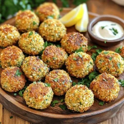 - 1 cup canned chickpeas, drained and rinsed - 1/2 cup fresh parsley, chopped - 1/2 cup fresh cilantro, chopped - 1/4 cup onion, finely chopped - 3 cloves garlic, minced The base of your falafel bites starts with canned chickpeas. They offer a creamy texture and taste. Fresh parsley and cilantro add a vibrant flavor, making the bites fresh and green. Onion and garlic bring depth. They create a lovely aroma as they cook. - 1 teaspoon ground cumin - 1 teaspoon ground coriander - 1/2 teaspoon cayenne pepper (adjust for spice preference) - 1/2 teaspoon baking powder - 1 tablespoon flour (all-purpose or chickpea flour) The spices are key to flavor. Ground cumin and coriander give warmth and earthiness. Cayenne pepper adds a kick. You can adjust it based on your spice level. Baking powder helps the falafel rise, making them light. Flour binds the mix, helping it hold shape. - Salt and pepper to taste - Olive oil spray for cooking Don’t forget salt and pepper. They enhance all the flavors in this dish. Olive oil spray is essential for crispiness. It ensures the falafel get that golden, crunchy outside. To start, gather your ingredients. You will need canned chickpeas, fresh parsley, fresh cilantro, onion, garlic, cumin, coriander, cayenne pepper, baking powder, flour, salt, and pepper. 1. Combine ingredients in a food processor. Add all the ingredients into the processor. Pulse until they mix well. The mixture should be coarse, not smooth. This texture helps the falafel hold together. 2. Achieving the right texture. You want small chunks in the mix. This adds bite and keeps the falafel from being too mushy. 3. Importance of refrigeration. Once mixed, transfer the falafel mix to a bowl. Cover it and put it in the fridge. Chilling helps the flavors blend and firms up the mix. 4. Duration for optimal results. Let it chill for at least 30 minutes. This short wait makes it easier to shape the falafel. 5. Preheating the air fryer. Set your air fryer to 375°F (190°C). Preheating helps the falafel cook evenly. 6. Shaping the falafel bites. Remove the mix from the fridge. Shape it into small balls or patties. Aim for about the size of a tablespoon. 7. Cooking time and flipping guidelines. Lightly spray the air fryer basket with olive oil. Place the falafel bites in a single layer, avoiding overcrowding. Spray the tops with olive oil too. Cook for about 15-18 minutes. Flip them halfway through. They should be golden brown and crispy when done. To get your falafel bites crispy, use olive oil spray. A light coat helps them brown nicely. It also adds flavor without making them greasy. Another key tip is to avoid overcrowding the air fryer. If you place too many falafel bites in at once, they won’t cook evenly. Give them space to breathe. This way, hot air can circulate around each bite, making them crisp. You can adjust the spice levels to suit your taste. If you like heat, add more cayenne pepper. For a milder version, reduce it or skip it altogether. You can also add different herbs like mint or dill. They give a fresh twist to the falafel. Feel free to experiment with other ingredients, too. Chopped sun-dried tomatoes or olives can add unique flavors. Presentation is important for any meal. Serve your crispy falafel bites on a bright platter. Add a small bowl of tahini sauce or tzatziki for dipping. These sauces complement the flavors well. Garnish the platter with extra chopped parsley and lemon wedges. This adds a zesty touch and makes it look more appealing. You can also serve them as a wrap with fresh veggies for a fun twist! {{image_2}} You can change the chickpeas in your falafel. Black beans or lentils work well. Both will give your bites a different taste and texture. If you want a gluten-free option, try chickpea flour instead of regular flour. This keeps your falafel both tasty and safe for those with gluten issues. If you love heat, add more cayenne pepper to your mix. Start with a little and taste as you go. You can also chop fresh jalapeños and mix them in for a kick. This will make your falafel bites spicy and fun! Get creative with how you serve your falafel! You can make mini falafel sliders. Use small buns and add your favorite toppings. Falafel wraps with fresh veggies are also great. Just fill a wrap with falafel and lots of crunchy veggies. These styles make your meal more exciting and shareable. To keep your falafel bites fresh, store them in an airtight container. Place a paper towel inside to absorb moisture. This helps maintain their crispiness. You can refrigerate them for up to three days. If you want to keep them longer, consider freezing. When reheating, the air fryer is your best friend. Preheat it to 375°F (190°C). Place your falafel bites in the basket and cook for about 5 minutes. This method keeps them crispy. The oven works too; just bake at 350°F (175°C) for 10 minutes. Avoid microwaving, as it can make them soggy. To freeze falafel bites, first, let them cool completely. Arrange them on a baking sheet and freeze for about an hour. Once frozen, transfer them to a freezer-safe bag. They can last up to three months. When ready to eat, thaw in the fridge overnight. Cook them in the air fryer for about 10 minutes to reheat. When your falafel is done, it should be golden brown. The outside will feel crispy to the touch. You can also look for a firm texture. If you see this, your falafel is ready to eat! Yes, you can make falafel ahead of time. Prepare the mixture and shape it into balls. Place them on a baking sheet. Cover and store them in the fridge for up to 24 hours. You can also freeze them for longer storage. Just remember to add a few extra minutes to the cooking time if frozen. Falafel pairs well with many dishes. Here are some popular options: - Hummus or tahini sauce for dipping - Tzatziki sauce for a cool contrast - Fresh salad with cucumber, tomato, and onion - Pita bread or wraps for a tasty sandwich - Pickled vegetables for an extra zing Enjoy experimenting with these pairings! In this blog post, we explored how to make delicious air fryer falafel bites. We started with essential ingredients like chickpeas, fresh herbs, and spices. Then, we outlined simple steps for mixing, chilling, and cooking. I shared tips for perfect crispiness and tasty variations. Finally, we covered storage methods and answered common questions. These falafel bites are easy to make and full of flavor. Try them today, and enjoy a healthy snack or meal!