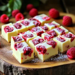- 2 cups white chocolate chips - 1 can (14 oz) sweetened condensed milk - 1 teaspoon vanilla extract - 1 cup fresh or frozen raspberries - 1/2 cup powdered sugar - Pinch of salt - Optional: Extra raspberries for topping You need just a few simple items to make this fudge. The main star is white chocolate chips. They bring a creamy flavor to the treat. Sweetened condensed milk adds sweetness and smoothness. Together, they melt beautifully. Next, grab some vanilla extract. It gives a warm touch to the fudge. You can use fresh raspberries or frozen ones. If you choose frozen, make sure they are thawed. They add a fruity burst to each bite. Powdered sugar thickens the fudge and adds sweetness. Just a pinch of salt balances the flavors. Finally, you can add extra raspberries on top for decoration. This step makes the fudge look fancy. You can find all these ingredients in your local store. Enjoy the fun of gathering everything for your no-bake treat! Start by lining an 8x8-inch baking dish with parchment paper. Make sure the paper hangs over the edges. This helps you lift the fudge out later. Smooth the paper so it fits snugly. This step is easy but very important for easy removal. Next, take a medium saucepan and set it on low heat. Add 2 cups of white chocolate chips and 1 can of sweetened condensed milk. Stir constantly until the mix turns smooth and creamy. This should take about five minutes. Remove it from the heat, then add 1 teaspoon of vanilla extract and a pinch of salt. Mix well. This mixture will be the base of your fudge. Now, grab 1 cup of fresh raspberries. Gently fold these into your melted chocolate mixture. Be careful not to mash them too much. You want to keep some whole for texture. Next, sift in 1/2 cup of powdered sugar. Stir until everything is well combined. The fudge should be thick but still pourable. Pour the fudge mixture into your prepared baking dish. Use a spatula to spread it evenly. If you like, scatter extra raspberries on top for a nice touch. Now, cover the dish with plastic wrap and place it in the fridge. Let it chill for at least 4 hours, or until it sets firm. Once your fudge is set, take it out of the fridge. Use the parchment paper to lift the fudge from the dish. Place it on a cutting board and cut it into squares. For a special touch, serve it on a nice platter. You can add a sprinkle of powdered sugar on top for extra flair. Enjoy your delicious no-bake fudge! To get the best texture for your fudge, keep a few tips in mind. First, melt the white chocolate chips and sweetened condensed milk slowly. Use low heat and stir a lot. This helps the mixture stay smooth and creamy. After mixing in the raspberries, the fudge should feel thick but still pourable. If it’s too runny, add a bit more powdered sugar. This will help thicken it up. Add a twist to your fudge by mixing in some zest. Grate a little lemon or orange peel into the mix. This adds a nice citrus flavor that pairs well with the raspberries. You can also try adding a splash of almond extract for a nutty taste. If you love texture, consider folding in chopped nuts like almonds or walnuts. They add a nice crunch. Store your fudge in an airtight container to keep it fresh. Place parchment paper between layers to prevent sticking. You can keep it in the fridge for about two weeks. For serving, cut the fudge into small squares for easy sharing. Present it on a pretty platter with extra raspberries on top. A sprinkle of powdered sugar gives it a lovely finish. Enjoy your tasty treat! {{image_2}} You can change the flavor of this fudge easily. Swap white chocolate for dark chocolate for a rich twist. Try adding orange zest for a citrus touch. Mint extract can give a fresh vibe. Each change makes the fudge unique and fun. If you need gluten-free fudge, this recipe already fits! Use brands of white chocolate that are gluten-free. For a vegan option, choose dairy-free chocolate and plant-based sweetened condensed milk. This way, everyone can enjoy a tasty treat. Mix-ins add more fun to your fudge. Toss in nuts like almonds or walnuts for crunch. Coconut flakes can bring a tropical taste. You could even add mini chocolate chips for extra sweetness. Be creative and make it your own! Storing your fudge right keeps it tasty and fresh. Start by cutting the fudge into squares. Use a clean, airtight container. Place a piece of parchment paper between layers to prevent sticking. Keep your fudge in the fridge for the best texture and taste. You can freeze the fudge if you want to keep it longer. Wrap each piece in plastic wrap. Then, place them in a freezer-safe container or bag. Make sure to label it with the date. Your fudge can last up to three months in the freezer. When stored properly, the fudge stays fresh for about two weeks in the fridge. After that, it may lose some flavor and texture. If it starts to look dry or hard, it's time to toss it. You can check for freshness by tasting a small piece. If it tastes good, enjoy it! You can use any white chocolate bar instead of chips. Just chop it into small pieces. You can also try carob chips for a different taste. Both options will melt well and work great in this fudge. The fudge needs at least four hours to set in the fridge. I recommend leaving it overnight for the best results. This will help the fudge become firm and easy to slice. Yes, you can use frozen raspberries. Just make sure to thaw and drain them first. This keeps excess moisture from making the fudge too wet. Using fresh raspberries will give a brighter flavor, but frozen ones work well too. The fudge is ready when it feels firm to the touch. It should hold its shape when you lift it from the dish. If it feels soft or wobbly, give it more time in the fridge. Once firm, you can cut it into squares. This blog post shared a simple way to make raspberry fudge using just a few ingredients. We explored the key components, from white chocolate chips to fresh raspberries. I provided steps for making the fudge and tips for getting the best texture. You can even try different flavors or mix-ins. Remember, proper storage keeps your fudge fresh longer. Now you have the tools to create your own delicious treat. Enjoy making and sharing this fun dessert with family and friends!