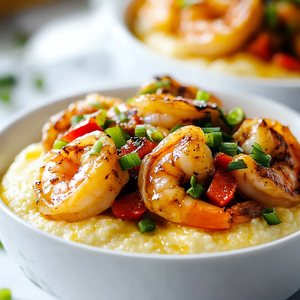 - 1 cup stone-ground grits - 1 pound large shrimp, peeled and deveined - 4 cups water or chicken broth Cajun shrimp and grits starts with the main ingredients. First, you need stone-ground grits. They give a rich and creamy texture. Next, use fresh, large shrimp for the best flavor. You can use water or chicken broth to cook the grits. Broth adds extra taste. - 1 bell pepper (red or green), diced - 1 small onion, diced - 3 cloves garlic, minced - 2 tablespoons Cajun seasoning - Salt and pepper to taste Aromatics bring the dish to life. You will want to use a bell pepper for color and crunch. Onions add sweetness, while garlic gives depth. The Cajun seasoning is a key player here. It adds heat and flavor. Adjust salt and pepper to your taste for balance. - 1/2 cup heavy cream - 1/2 cup sharp cheddar cheese, shredded - 3 green onions, sliced (for garnish) - 1 tablespoon olive oil Creaminess comes from heavy cream. It makes the grits smooth and rich. Sharp cheddar cheese adds a nice flavor kick. Garnish with sliced green onions for freshness. Olive oil is important for cooking the shrimp and aromatics. It helps everything blend well together. {{ingredient_image_1}} To start, grab a medium pot. Pour in 4 cups of water or chicken broth. Bring it to a boil. Once boiling, slowly whisk in 1 cup of stone-ground grits. Lower the heat to a gentle simmer. Stir the grits often for about 20 to 25 minutes. They should become creamy and thick. If you use instant grits, follow the package directions. While the grits cook, take a large skillet. Heat 1 tablespoon of olive oil over medium heat. Add the diced onion and bell pepper. Sauté them for about 3 to 4 minutes until they soften. Next, add 3 minced garlic cloves and 2 tablespoons of Cajun seasoning. Stir this mix for about 1 minute until it smells great. Now, add 1 pound of large shrimp to the skillet. Cook them for 3 to 5 minutes. They should turn pink and opaque. Stir often to cook them evenly. Taste and add salt and pepper to your liking. Once the grits are done, mix in 1/2 cup of heavy cream and 1/2 cup of shredded sharp cheddar cheese. Stir until it’s all blended well. Keep the grits warm on low heat. For serving, place a generous scoop of cheesy grits on each plate. Top it with the Cajun shrimp mixture. Finally, add sliced green onions for a pop of color. Enjoy this dish, as it brings comfort and flavor to your table! To make great grits, start with stone-ground grits. They give a rich, creamy texture. Instant grits work too, but the taste won’t be as deep. For a smoother finish, stir in heavy cream once the grits cook. This adds both flavor and creaminess. Adjust the amount based on how rich you want your dish. Homemade Cajun seasoning makes a big difference. It's easy to mix spices like paprika, cayenne, and garlic powder. This mix adds a warm kick. If you want more flavor, try toppings like sautéed mushrooms or diced tomatoes. These add color and taste, making your dish even better. To cook shrimp just right, avoid leaving them on the heat too long. Cook them for about 3 to 5 minutes. They should turn pink and opaque. Look for a firm texture. If they curl too tightly, they are overcooked. Perfect shrimp adds a nice bite to your dish. Pro Tips Use Fresh Shrimp: For the best flavor, use fresh or high-quality frozen shrimp. Avoid pre-cooked shrimp as they can become rubbery when reheated. Perfect Grits Consistency: Stir the grits frequently while cooking to ensure a creamy texture. If they become too thick, add a bit more broth or water to loosen them up. Customize Your Cajun Seasoning: Adjust the amount of Cajun seasoning based on your spice preference. You can also add a pinch of cayenne pepper for extra heat! Garnishing for Flavor: Fresh herbs like parsley or cilantro can enhance the dish's presentation and flavor. Consider adding a squeeze of lemon for brightness. {{image_2}} You can switch the shrimp for other proteins. Chicken works well here. Just cut it into pieces and cook it like the shrimp. Sausage also adds great flavor. Sauté it with the veggies for a hearty dish. If you want a vegetarian option, try mushrooms or tofu. They soak up flavors nicely and make the dish filling. You can change the heat level to fit your taste. Add more Cajun seasoning if you like it spicy. For a milder taste, reduce the seasoning. You can also experiment with different cheese varieties. Gouda or pepper jack can add a unique twist. Just remember to keep the cream for that rich texture. Not a fan of grits? You can use polenta or rice instead. Both options work well and have their own textures. For health-conscious cooks, consider whole grain options. Quinoa or farro can add a nutty flavor and extra nutrients. Just cook them according to package instructions for the best results. Store leftover Cajun shrimp and grits in airtight containers. This keeps them fresh. They will last for up to three days in the fridge. Be sure to cool them down before sealing. Reheat your leftovers gently to avoid drying them out. The stovetop method works best. Heat a skillet on low. Add a splash of water or broth and stir often. This helps keep the dish moist. If you use a microwave, cover your bowl. Heat in short bursts, stirring in between. You can freeze shrimp and grits separately. This keeps the flavors intact. Place each in freezer-safe containers. They can last for up to three months in the freezer. To defrost, move them to the fridge overnight. Reheat the shrimp on the stovetop. Warm the grits slowly with a little liquid to restore their creamy texture. How do I know when shrimp is fully cooked? You can tell shrimp is done when it turns pink and opaque. The flesh should be firm. If the shrimp forms a C shape, it is overcooked. Cook shrimp for about 3 to 5 minutes. Keep an eye on them to avoid overcooking. Can I make this dish ahead of time? Yes, you can prepare this dish ahead of time. Cook the grits and shrimp separately. Store them in the fridge. Reheat them gently before serving. This keeps the dish fresh and tasty. What can I use instead of heavy cream? If you want a lighter option, use half-and-half or whole milk. Coconut cream is a great dairy-free choice. You can also use cream cheese for a rich flavor. Can I substitute instant grits for stone-ground grits? You can use instant grits, but the texture will be different. Instant grits cook faster and may be smoother. Follow package instructions for cooking time. Stone-ground grits offer a richer taste and texture. Is Cajun Shrimp and Grits gluten-free? Yes, this dish is gluten-free. Grits are made from corn, which does not contain gluten. Always check labels for any additives that may contain gluten. What can I serve with Cajun shrimp and grits? You can serve this dish with a fresh salad or crusty bread. Sautéed greens or coleslaw also pair well. For a festive touch, add a squeeze of lemon or hot sauce. Cajun shrimp and grits is a flavorful dish made with simple ingredients. This blog covered the main components, from grits to shrimp, and discussed seasonings and garnishes. I shared tips on perfecting the dish and how to adjust flavors. You can also explore variations for proteins and grains. With proper storage and reheating methods, your leftovers will stay tasty. Keep experimenting and find what works best for you. Enjoy this dish with friends and family; it’s sure to impress!
