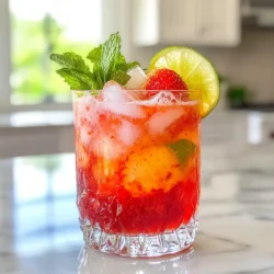 To make a great strawberry limeade spritzer, you need fresh ingredients. Here’s what you’ll need: - 2 cups fresh strawberries, hulled and halved - 1/2 cup lime juice (about 4-5 limes) - 4 cups sparkling water or club soda - 1/4 cup honey or agave syrup (adjust for sweetness) - Fresh mint leaves, for garnish - Ice cubes Using fresh strawberries is key. They bring sweet and tangy flavors to the drink. Lime juice adds a bright zing. Sparkling water or club soda gives it that bubbly feel. Honey or agave syrup sweetens it just right. When it comes to sweeteners, you can choose between honey and agave syrup. Both will add sweetness, but they taste a bit different. Honey has a rich flavor. It pairs well with strawberries. Agave syrup is milder and sweeter. You might need less of it to get the same sweetness. If you want a vegan option, go for agave syrup. If you prefer honey, make sure to use raw honey for the best taste. Adjust the amount based on your taste. Start with 1/4 cup and add more if you like it sweeter. Garnishes can take your drink to the next level. Fresh mint leaves add a pop of color and a nice aroma. A slice of lime on the glass rim looks great and adds extra lime flavor. You can also add a few whole strawberries on top for a fun look. For a twist, try adding other fruits. A few raspberries or blueberries can add color and flavor. You can even mix in a splash of orange juice for a fruity punch. The options are endless! Enjoy making this refreshing drink your own. {{ingredient_image_1}} To start, gather your fresh strawberries. You need two cups. Hull and halve them, which means you remove the green tops and cut them in half. Next, place the strawberries in a blender. Add a quarter cup of honey or agave syrup. Blend until the mix is smooth. If you like some chunks, pulse it a few times. This puree will bring sweet flavor to your drink. Grab a large pitcher for the next step. Pour in the strawberry puree. Then squeeze about half a cup of fresh lime juice into the pitcher. You’ll need about four to five limes. Mix these two together well. Now, slowly add four cups of sparkling water or club soda. Stir gently to keep the fizz. Taste the mixture. If you want it sweeter, add more honey or agave syrup. It’s time to serve! Fill glasses with ice cubes. Pour the strawberry limeade spritzer over the ice. For a nice touch, garnish with fresh mint leaves. You can also add a lime slice on the rim of each glass. This drink not only looks good but tastes amazing too. Enjoy your refreshing summer drink! When picking strawberries, look for bright red ones. They should be firm and plump. Avoid any that have dark spots or feel mushy. The best berries smell sweet and fresh. If you can, buy them from local farms. They often taste better and are fresher. To keep your drink fizzy, add sparkling water last. Pour it slowly into the mix. Stir gently to avoid losing bubbles. You can also chill your sparkling water before use. This helps keep the fizz longer in your drink. Taste is key! Start with the suggested amount of honey or agave syrup. After mixing, taste the drink. If it’s not sweet enough, add more syrup. Remember, you can always add, but you can’t take away. If you prefer less sweetness, use less syrup. Adjust until it’s just right for you. Pro Tips Choose Ripe Strawberries: Use fresh, ripe strawberries for the best flavor. Look for bright red berries that are firm and fragrant. Adjust Sweetness to Taste: The sweetness of strawberries can vary, so start with the suggested amount of honey or agave syrup and adjust according to your preference. Chill Ingredients: For a refreshingly cold drink, chill your sparkling water and glasses in advance. This helps keep your spritzer crisp and refreshing. Experiment with Flavors: Feel free to mix in other fruits like raspberries or blueberries for a unique twist on your spritzer. {{image_2}} You can easily make this drink with or without alcohol. For a non-alcoholic spritzer, simply follow the recipe as is. It’s fresh, fruity, and perfect for everyone. If you want a fun twist, add a splash of vodka or rum for an adult version. Use about 1 to 2 ounces of your chosen spirit. This addition gives the drink a nice kick, making it great for summer parties. Strawberries and limes taste great together, but you can mix in other fruits. Try adding some fresh raspberries or blueberries for a berry blast. You can also use diced peaches or mango for a tropical feel. Just blend these fruits with the strawberries. Create your own unique mix by adjusting the fruit ratio to your taste. While sparkling water creates a nice fizz, you can use other options. Club soda works well if you want a similar taste. For a sweeter touch, consider lemon-lime soda. Just keep in mind that it adds sugar to your drink. If you prefer a less sweet option, choose tonic water for a different flavor profile. Each option gives a unique twist to the classic spritzer. If you have leftover spritzer, store it in the fridge. Use an airtight container for best results. This helps keep the fizz longer. Enjoy the spritzer within 24 hours for the best taste. If it sits too long, it may lose its bubbles. The main ingredients have different shelf lives. Fresh strawberries last about 3 to 7 days in the fridge. Lime juice stays fresh for about a week when stored properly. Sparkling water can last for months if unopened. Once opened, use it within a few days for the best fizz. You can save any leftover strawberry puree for another use. Store it in an airtight container in the fridge. Try using it in yogurt or smoothies for added flavor. You could also freeze the puree in ice cube trays. This way, you can add it to drinks anytime you want! Yes, you can make this drink ahead of time. I suggest you prepare the strawberry puree and lime juice mix first. Store these in the fridge. When you are ready to serve, add the sparkling water. This keeps the fizz fresh. If you mix everything too early, the drink loses its sparkle. If you don't have sparkling water, use club soda or tonic water. Both add fizz and flavor. You can even try flavored sparkling water for a fun twist. Just keep in mind that some flavors might change the taste of your spritzer. To make a low-sugar version, skip the honey or agave syrup. You can also use a sugar substitute, like stevia or monk fruit. These options sweeten the drink without adding calories. You might want to adjust the lime juice to balance the taste. In this article, we explored how to make a refreshing Strawberry Limeade Spritzer. We discussed fresh ingredients, sweeteners, and optional garnishes. You learned step-by-step instructions for preparing the drink and tips for selecting the best strawberries. We also covered variations, storage tips, and answered your FAQs. Now you can enjoy a tasty spritzer suited to your taste. Experiment with flavors and share this delightful drink with friends. Enjoy your refreshing treat!