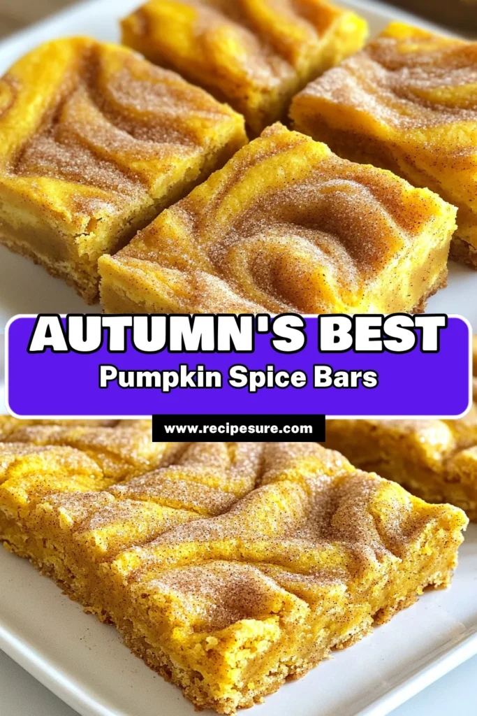 Experience the cozy flavors of fall with these delicious Pumpkin Spice Snickerdoodle Bars! This easy recipe combines soft, spiced cookie layers with a sweet cinnamon-sugar topping, making them the perfect treat for any occasion. Whether for a gathering or a special dessert, these bars are sure to impress. Click through to get the full recipe and enjoy baking these delightful bars today! #PumpkinSpice #SnickerdoodleBars #FallBaking #DessertRecipes