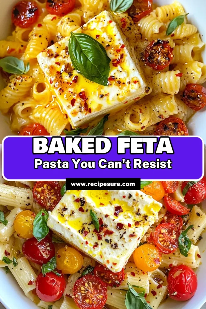 Indulge in this baked feta pasta with cherry tomatoes for a creamy pasta dish that’s simple to make! This feta cheese recipe transforms everyday ingredients into a delightful meal. Perfect for busy nights, this easy pasta recipe takes just 40 minutes. Toss together baked feta, blistered tomatoes, and your favorite pasta for a dish everyone will love. Try it tonight! #BakedFetaPasta #CherryTomatoPasta #FetaCheeseRecipe #EasyPastaRecipes