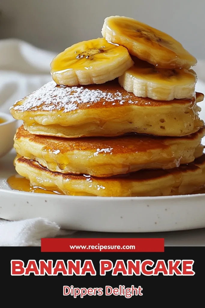 Indulge in these delicious caramelized banana pancakes with this easy banana pancake recipe! Perfectly fluffy and sweet, these pancake dippers are ideal for breakfast or brunch. Elevate your mornings by stacking homemade pancakes with banana, generously drizzled with maple syrup. Try out this fun pancake dippers recipe today and enjoy a tasty twist! Save this recipe for your next brunch! #PancakeDippers #CaramelizedBananaPancakes #EasyBananaPancakeRecipe #MapleSyrupPancakes