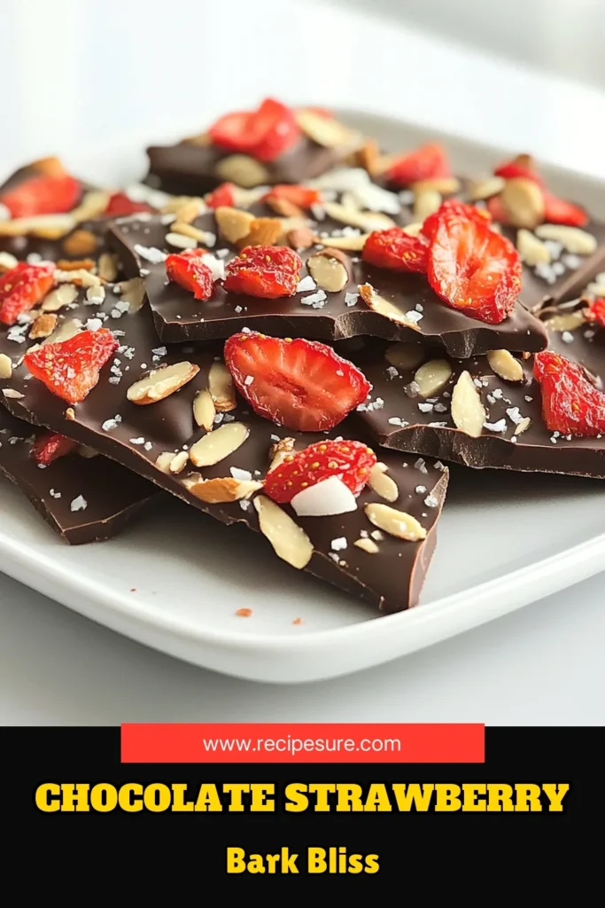 Indulge in a sweet treat with this easy recipe for Chocolate Covered Strawberry Bark! Made with rich dark chocolate, crunchy almonds, and delightful dried strawberries, this bark is perfect for satisfying your cravings. Follow simple steps for a delicious snack that's ready in just over an hour. Click to explore the full recipe and impress your friends with your sweet creation! #ChocolateCoveredStrawberryBark #SweetSnacks #ChocolateLovers #DessertRecipes