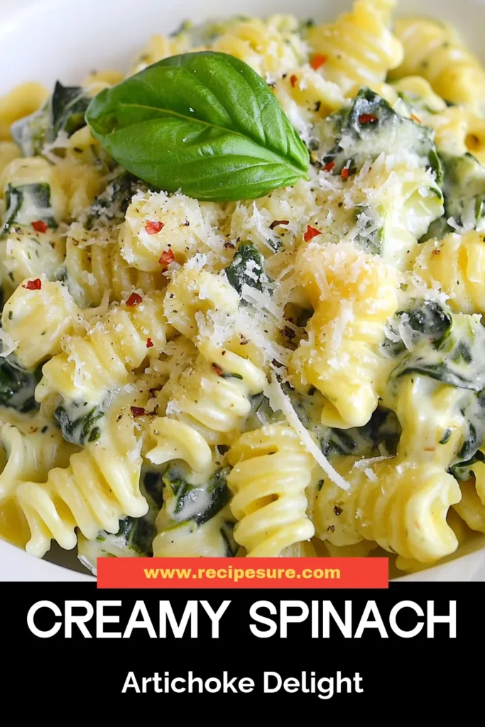 Craving a delicious meal? Try this creamy spinach artichoke pasta that’s perfect for any night of the week! This easy pasta recipe combines flavorful artichokes and spinach for a comforting vegetarian pasta dish that's also gluten-free. Ready in just 30 minutes, it makes for a quick dinner recipe that the whole family will love. Save this recipe for your weeknight menus! #CreamySpinachArtichokePasta #EasyPastaRecipes #VegetarianPastaDishes #QuickDinnerRecipes