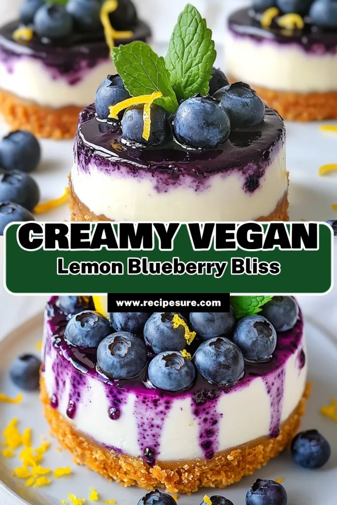 Indulge in this delightful vegan lemon blueberry cheesecake, a must-try raw cashew cheesecake recipe! Perfect for anyone seeking dairy-free dessert recipes, this no-bake cheesecake vegan option is healthy and delicious. Made with fresh blueberries, coconut cream, and zesty lemon, it's simple yet indulgent. Save this healthy blueberry cheesecake recipe for your next gathering and impress your friends! #VeganDesserts #HealthyCheesecake #RawDesserts #NoBakeCheesecake