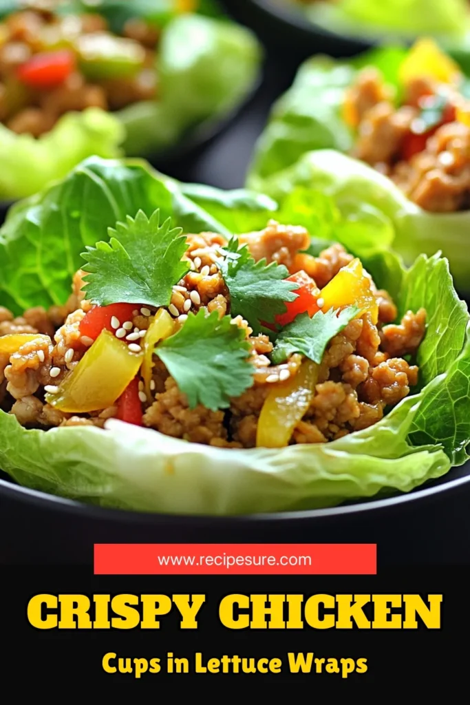 Savor the flavor of these Crispy Asian Chicken Lettuce Cups that are perfect for a delightful meal or snack! Made with ground chicken, fresh veggies, and a tasty combination of soy and hoisin sauces, these lettuce wraps are easy to prepare and packed with flavor. Ready in just 25 minutes, they are a crowd-pleaser for any occasion. Click to explore the full recipe and whip up this delicious dish tonight! #AsianChickenLettuceCups #HealthyRecipes #QuickMeals #CookingIdeas
