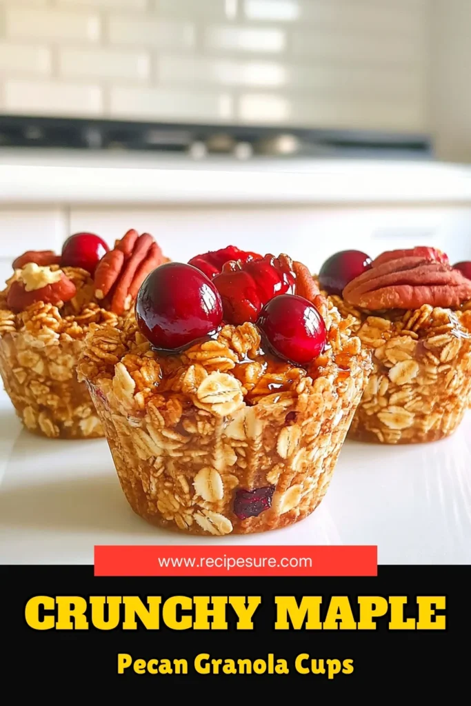 Indulge in the deliciousness of Maple Pecan Granola Cups that are perfect for breakfast or a healthy snack! These easy-to-make cups combine rolled oats, pecans, and maple syrup for a wholesome treat bursting with flavor. Discover the full recipe and impress your family and friends with this delightful dish. Don't wait—click through now to get baking! #GranolaCups #HealthySnacks #MaplePecan #EasyRecipes
