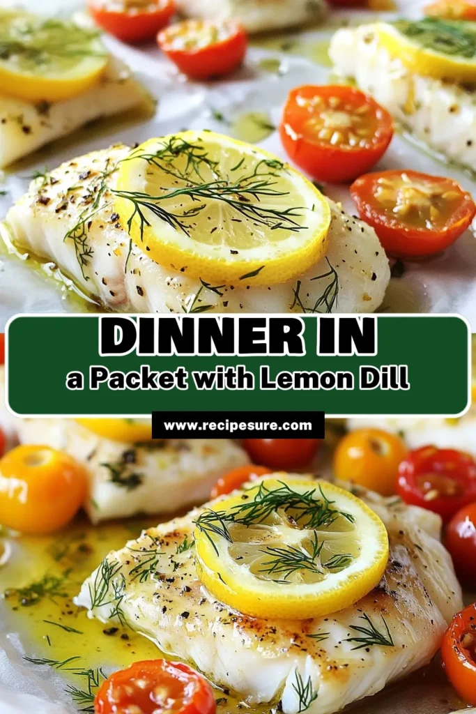 Enjoy a delicious and healthy seafood dinner with these Lemon Dill Haddock Parcels! This easy fish dinner recipe features moist baked haddock wrapped in parchment paper for unbeatable flavor. It combines fresh dill, zesty lemon, and garlic for a delightful taste. Perfect for a weeknight meal, this baked haddock recipe takes only 30 minutes. Try it tonight and elevate your dinner game! Save this healthy seafood recipe for later! #EasyDinner #HealthyEating #SeafoodRecipes #HaddockRecipe