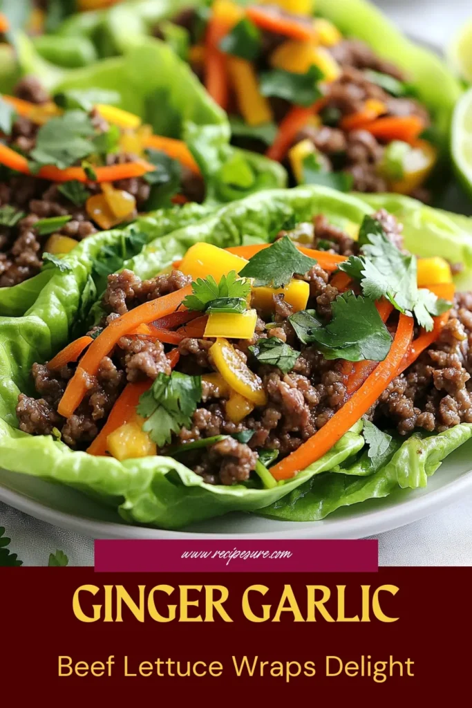 Discover the deliciousness of this Ginger Garlic Beef recipe with easy beef lettuce boats. These lettuce wrap beef treats are perfect for a quick meal or entertaining guests. Made with ground beef stir fry, fresh ginger, and garlic, this Asian-inspired beef dish is packed with flavor and nutrients. Try these easy beef lettuce boats today for a healthy and satisfying dinner. Save this recipe to your favorites! #GingerGarlicBeef #LettuceWrapBeef #EasyBeefLettuceBoats #AsianInspiredDish