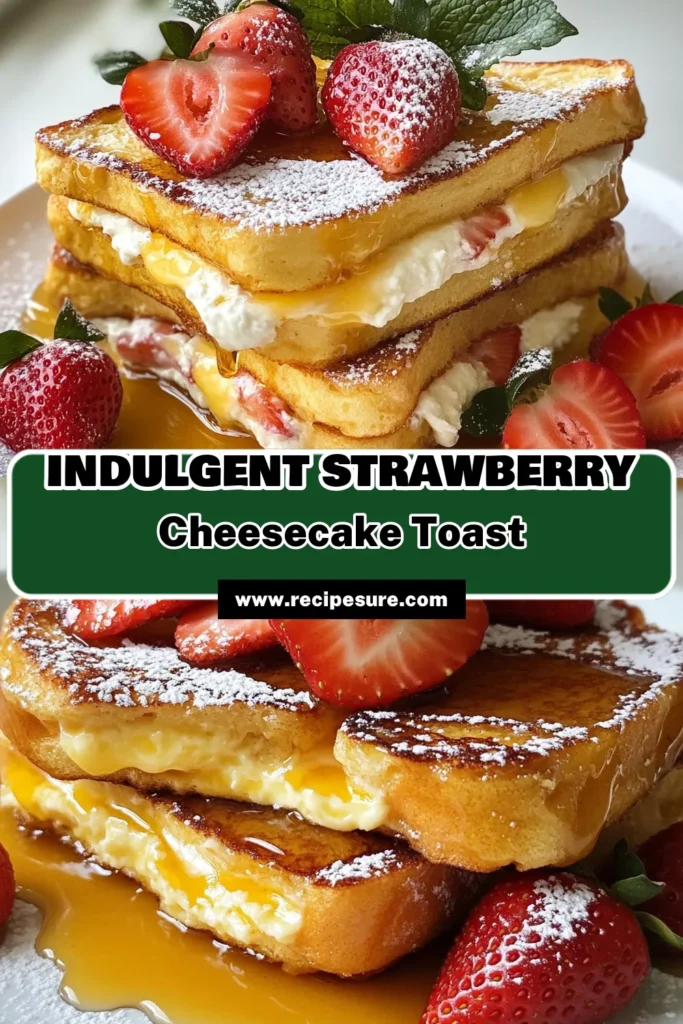 Indulge in this Strawberry Cheesecake French Toast that combines the sweetness of fresh strawberries with a luscious cream cheese filling. This Brioche French Toast Recipe is the perfect choice for an easy French Toast breakfast or a delightful Strawberry French Toast brunch. With just a few simple steps, you can create Cream Cheese Stuffed French Toast that will impress your family. Try this recipe today! #FrenchToast #BrunchIdeas #StrawberryCheesecake #EasyRecipes