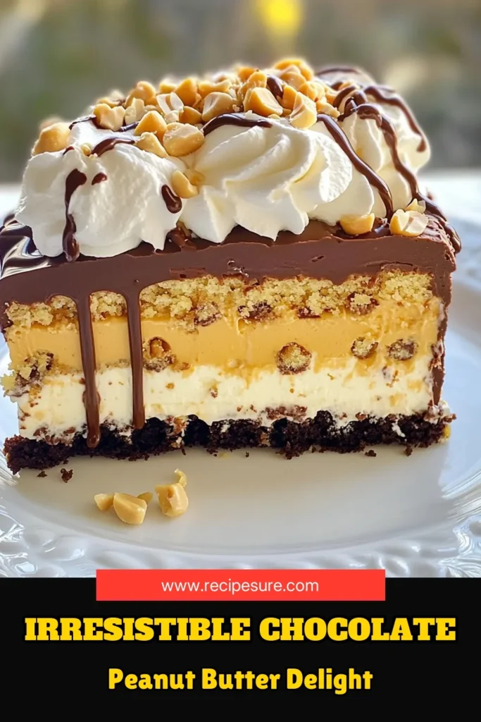 Indulge in this deliciously easy Chocolate Peanut Butter Poke Cake that's perfect for any occasion! This Chocolate Peanut Butter Cake features a rich and moist base, filled with a creamy peanut butter mixture, and topped with fluffy whipped cream. It's the ultimate easy chocolate dessert and a must-try for peanut butter lovers! Discover how to make this irresistible poke cake recipe today and enjoy a delicious slice of heaven! Save this recipe now! #ChocolatePeanutButterCake #EasyChocolateDessert #PokeCakeRecipe #PeanutButterDesserts