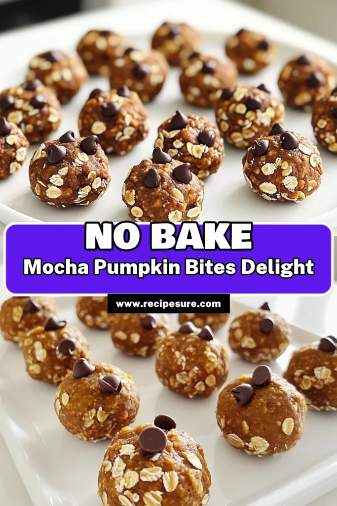 Indulge in these No Bake Mocha Pumpkin Energy Bites, a perfect treat that combines flavor and nutrition! With simple ingredients like oats, pumpkin puree, and a kick of coffee, these bites are easy to make and deliciously satisfying. Ready in just 30 minutes, they make a great snack for any time of the day. Click to explore the full recipe and treat yourself today! #NoBakeRecipes #HealthySnacks #EnergyBites #PumpkinSpice