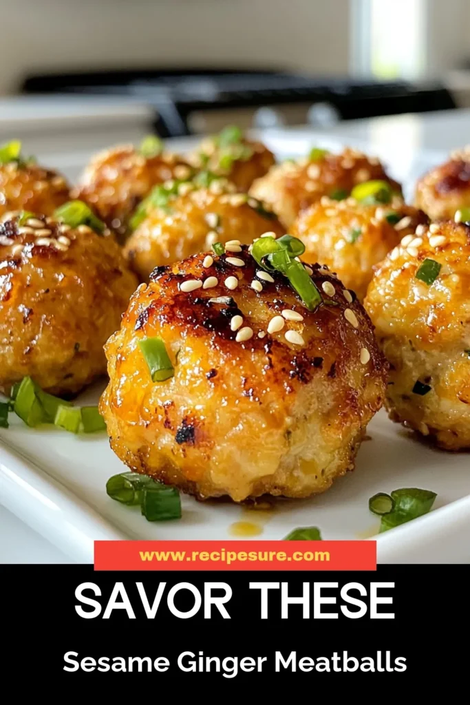 Discover the ultimate ground chicken meatballs recipe with these delicious Sesame Ginger Chicken Meatballs! Perfect for a quick weeknight dinner, these easy chicken meatballs are packed with flavor and Asian-inspired ingredients. With the rich taste of sesame oil and fresh ginger, they are a hit for any occasion. Try these sesame oil recipes and bring a taste of Asia to your table. Don't forget to save this recipe for later! #ChickenMeatballs #SesameGinger #EasyRecipes #AsianCuisine