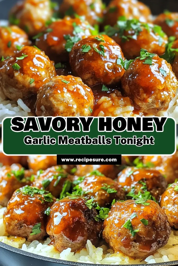 Whip up this delicious honey garlic meatball recipe for a quick family meal! This easy meatball skillet dinner is made with ground beef meatballs and a flavorful honey garlic sauce recipe that's ready in just 30 minutes. Perfect for busy nights, this dish pairs beautifully with rice or quinoa. Don’t miss out on this mouthwatering recipe! Save this for your next dinner inspiration. #HoneyGarlicMeatballs #EasyDinnerIdeas #QuickFamilyMeals #MeatballSkillet