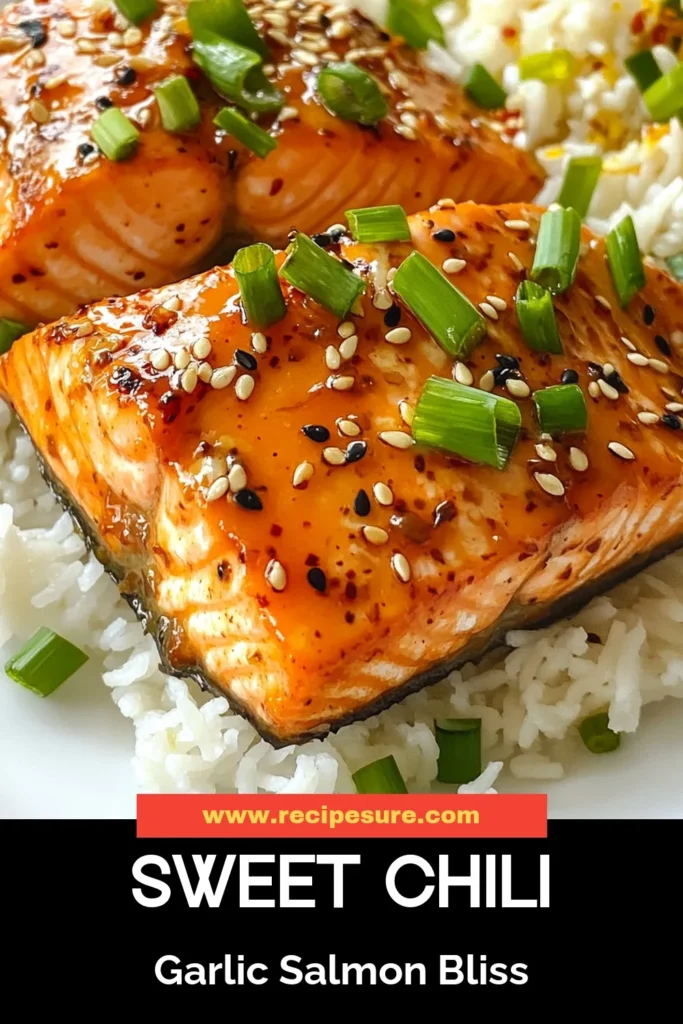 Looking for an easy salmon dinner that's healthy and packed with flavor? Try this Sweet Chili Garlic Salmon recipe! Marinated in a delicious blend of sweet chili sauce, garlic, and honey, this baked salmon recipe transforms regular meals into gourmet experiences. Perfect for a weeknight feast, discover exciting salmon marinade ideas that elevate your dishes. Save this recipe for your next healthy salmon recipes night! #SalmonRecipes #HealthyEating #CookingInspiration #DinnerIdeas