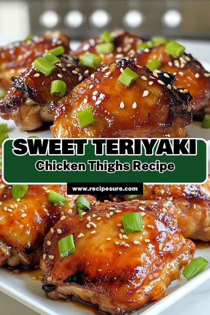Indulge in the savory goodness of Sweet Teriyaki Chicken that is a hit at any dinner table! Try this Teriyaki Chicken Thighs Recipe that combines honey, soy sauce, and spices for an easy yet delicious meal. Bake these Honey Soy Chicken Thighs to crispy perfection and serve them with rice for a satisfying feast. Discover your go-to Easy Teriyaki Chicken Marinade today! Don’t forget to save this recipe for later! #TeriyakiChicken #DinnerIdeas #EasyRecipes #ChickenDinner