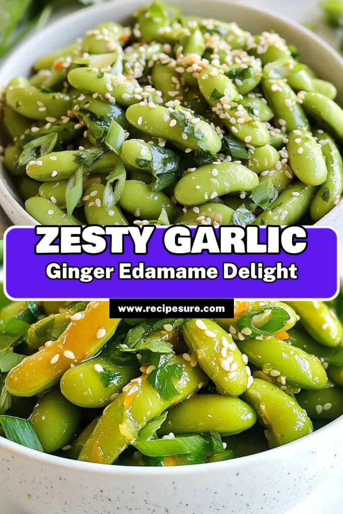 Discover the vibrant flavors of zesty ginger garlic edamame with this quick garlic ginger recipe! Ideal for a healthy edamame dish, this easy soy sauce edamame combines fresh ingredients to create a delicious vegan edamame dish that’s perfect for any occasion. In just 15 minutes, you can whip up this tasty snack or side that everyone will love. Save this recipe now! #HealthyEating #VeganRecipes #EdamameLovers #QuickMeals