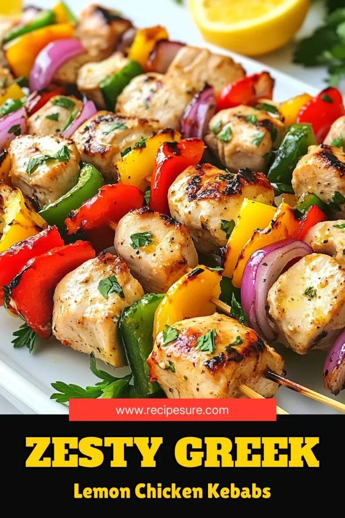 Discover the deliciousness of Greek Lemon Chicken Kebabs, the perfect recipe for grilled chicken kebabs that burst with flavor! These lemon chicken skewers are marinated in a zesty blend of olive oil, garlic, and oregano, ensuring every bite is packed with Mediterranean goodness. Ideal for summer barbecues or weeknight dinners, these chicken kebab marinades will have everyone coming back for more. Save this recipe for a tasty twist on your kebabs! #GreekChickenKebabs #LemonChickenSkewers #MediterraneanKebabs #GrilledChickenKebabs