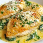 - 4 boneless, skinless chicken breasts - 2 cups fresh spinach, chopped - 4 cloves garlic, minced - 1 cup heavy cream - 1 cup chicken broth - ½ cup grated Parmesan cheese - 1 tablespoon olive oil - 1 teaspoon dried Italian herbs (or herbes de Provence) - Salt and pepper to taste - Fresh parsley, chopped, for garnish Let’s take a closer look at these ingredients. First, chicken breasts are the star of this dish. They are lean and cook quickly. I like using boneless and skinless chicken because it stays juicy and tender. Next, fresh spinach adds color and nutrition. Its mild taste pairs well with garlic. Minced garlic brings a strong, aromatic flavor that makes the dish pop. For the creamy sauce, heavy cream gives a rich texture. Chicken broth adds depth, enhancing the chicken’s taste. Grated Parmesan cheese melts into the sauce, making it extra creamy and cheesy. To season, olive oil helps cook the chicken and adds flavor. Dried Italian herbs bring a mix of flavors that tie everything together. Salt and pepper are must-have basics to enhance all the tastes. Finally, fresh parsley brightens the plate and adds a nice touch. With all these ingredients, you can create a creamy and flavorful meal that everyone will love. {{ingredient_image_1}} First, you need to season the chicken breasts. Sprinkle salt, pepper, and Italian herbs on both sides. This gives the chicken great flavor. For even cooking, let the chicken sit at room temperature for about 10 minutes. This helps it cook more evenly. Heat the olive oil in a large skillet over medium-high heat. Make sure the oil is hot but not smoking. Carefully add the chicken breasts to the skillet. Cook for about 6-7 minutes on each side. They should be golden brown and cooked through. When done, remove the chicken from the skillet and set it aside. Lower the heat to medium. Add the minced garlic to the same skillet. Sauté for about 30 seconds. You want it fragrant but not burned. Next, pour in the chicken broth, scraping up any brown bits. That adds flavor. Let it simmer, then stir in the heavy cream. Bring it to a gentle boil. Now, stir in the chopped spinach. Cook for 2-3 minutes until it wilts. Then, mix in the grated Parmesan cheese until it melts and becomes creamy. Return the cooked chicken to the skillet. Spoon the sauce over the chicken and let it simmer for an additional 5 minutes. This melds the flavors beautifully. Serve the chicken with the creamy sauce on top and garnish with fresh parsley for a lovely touch. To check for doneness, use a meat thermometer. Chicken should reach 165°F. If you don't have a thermometer, cut into the thickest part. The meat should be white, not pink. I recommend cooking the chicken at medium-high heat. This helps it brown nicely while staying juicy. Cook for about 6-7 minutes on each side. For a twist, try using different cheeses. Cream cheese or goat cheese can add a nice flavor. You can also use mozzarella for a stretchier texture. Add fresh herbs like basil or thyme for more flavor. A pinch of red pepper flakes adds heat, while lemon zest brightens the dish. Garnish the dish with fresh parsley for color. You can also sprinkle extra Parmesan on top. This looks nice and adds more flavor. Serve the chicken with sides like rice or roasted veggies. A simple salad pairs well, too. It keeps the meal light and fresh. Pro Tips Rest the Chicken: Allow the chicken to rest for a few minutes after cooking. This helps retain the juices, resulting in a more tender and flavorful dish. Use Fresh Spinach: For the best flavor and texture, opt for fresh spinach over frozen. It wilts beautifully and adds a vibrant color to the dish. Adjust the Creaminess: If you prefer a lighter sauce, reduce the amount of heavy cream and add more chicken broth. This keeps the dish creamy without being overly rich. Garnish for Flavor: Don't skip the fresh parsley garnish! It adds a pop of color and a fresh flavor that complements the creamy sauce perfectly. {{image_2}} You can switch up the protein in this dish. Shrimp or tofu works well here. For shrimp, cook them until they turn pink, about 2-3 minutes per side. If you're using tofu, cut it into cubes and sauté until golden brown. This usually takes around 5-7 minutes. Adjust the cooking times to ensure everything is cooked through but not overdone. Feel free to add other leafy greens. Kale or Swiss chard adds great flavor and nutrition. You can also toss in bell peppers, mushrooms, or zucchini for more texture. Just remember to adjust cooking times for these veggies. Sauté them until tender, about 5-6 minutes, before adding the spinach. For a lighter dish, you can swap heavy cream for half-and-half or coconut milk. This change still keeps the meal creamy but with fewer calories. If you want to go dairy-free, use almond milk with a thickener like cornstarch. This keeps the sauce rich without the cream. To keep your Creamy Garlic Spinach Chicken fresh, use airtight containers. Glass or plastic containers work well. Let the chicken cool for about 30 minutes before putting it in the fridge. Cover it tightly to avoid any air. This method keeps flavors intact and helps it last longer. When reheating, aim to keep the chicken juicy. Use a skillet over low heat for the best results. Heat for about 5-7 minutes until warmed through. You can add a splash of chicken broth to keep the sauce creamy. Avoid microwaving, as it can dry out the chicken. To freeze Creamy Garlic Spinach Chicken, place it in a freezer-safe container. Be sure to leave some space for expansion. It can last up to three months in the freezer. For thawing, move it to the fridge overnight. This method helps preserve the texture and flavor. You can serve many tasty sides with this dish. Here are some ideas: - Garlic bread to soak up the sauce - Steamed rice for a filling meal - Mashed potatoes for comfort food - A fresh salad for a light side - Roasted vegetables for added flavor These sides will enhance your meal and make it more enjoyable. To check if the chicken is done, use a meat thermometer. The internal temperature should reach 165°F (75°C). Another way is to cut into the chicken. The meat should be white and juices should run clear, not pink. This ensures it's safe to eat. Yes, you can prepare this dish ahead of time. Cook the chicken and sauce, then store them separately. Keep them in the fridge for up to two days. When ready to eat, reheat on low heat until warm. This keeps the chicken juicy and the sauce creamy. You can easily make this dish dairy-free. Instead of heavy cream, use coconut milk or cashew cream. You can skip the cheese or use nutritional yeast for a cheesy flavor. This way, you can enjoy creamy garlic spinach chicken without dairy. To store leftovers, place them in an airtight container. Make sure to cool the chicken and sauce to room temperature first. You can keep it in the fridge for about three days. For longer storage, freeze the dish in a freezer-safe container. Just remember to label it with the date. In this post, we explored a delicious recipe for Creamy Garlic Spinach Chicken. You learned about key ingredients, step-by-step instructions, and tips for perfect cooking. I shared variations for different proteins and offered storage methods for leftovers. This dish is versatile and can easily fit different diets. Enjoy experimenting with flavors and making it your own. Trust your taste, and have fun in the kitchen!