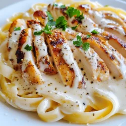 - 8 oz fettuccine pasta - 2 boneless, skinless chicken breasts - 2 tablespoons Cajun seasoning - 1 cup heavy cream - 1 cup grated Parmesan cheese - 1 teaspoon black pepper - 1/2 teaspoon salt - 2 tablespoons olive oil - 3 cloves garlic, minced - 1 tablespoon parsley, chopped (for garnish) Cajun Chicken Alfredo is full of rich flavors. To make it, you will need some key ingredients. First, grab 8 ounces of fettuccine pasta. This is the base for your dish. Next, you will need two boneless, skinless chicken breasts. They are the stars of your meal. For a nice kick, use two tablespoons of Cajun seasoning to spice things up. Now, let’s talk about the creamy goodness. You will need one cup of heavy cream. This will make your sauce rich and smooth. Also, you will need one cup of grated Parmesan cheese. It adds a savory touch to the dish. Don’t forget about the seasoning! A teaspoon of black pepper and half a teaspoon of salt will enhance the flavor. Finally, gather your cooking essentials. You need two tablespoons of olive oil for frying the chicken. Use three cloves of garlic, minced, for a fragrant aroma. For a beautiful finish, have one tablespoon of chopped parsley on hand to garnish your dish. With these ingredients, you're ready to create a delightful meal! {{ingredient_image_1}} - First, bring a large pot of salted water to a boil. - Add 8 oz of fettuccine pasta. Cook it until it's al dente. - Once done, drain the pasta and set it aside. - While your pasta cooks, take 2 boneless, skinless chicken breasts. - Rub the chicken with 2 tablespoons of Cajun seasoning. Make sure you coat both sides. - Heat 2 tablespoons of olive oil in a large skillet over medium heat. - Add the seasoned chicken and cook for about 5-7 minutes per side. - Check the chicken’s internal temperature; it should reach 165°F (75°C). - When golden brown, remove the chicken and let it rest before slicing. - In the same skillet, add 3 minced garlic cloves. Sauté them for about 1 minute until fragrant. - Pour in 1 cup of heavy cream, stirring well to combine. - Let it simmer for 2-3 minutes for the flavors to blend. - Gradually mix in 1 cup of grated Parmesan cheese. Stir until it melts and thickens. - Season the sauce with 1 teaspoon of black pepper and 1/2 teaspoon of salt. - Now, add the drained fettuccine to the skillet. Toss it in the creamy sauce. - If the sauce is too thick, add a bit of reserved pasta water to adjust. - Slice the rested chicken breasts and arrange them on top of the fettuccine. - For a fresh touch, garnish with 1 tablespoon of chopped parsley. - Ensure even cooking by pounding chicken breasts. This step keeps them flat and cooks them evenly. - Use a meat thermometer for doneness. The chicken should reach an internal temperature of 165°F (75°C). This ensures it's safe to eat. - Gradually add cheese to avoid clumps. If you add it all at once, it might not blend smoothly. - Adjust sauce consistency with pasta water. If the sauce is too thick, slowly add a bit of the starchy pasta water to reach the right texture. - Add vegetables like spinach or bell peppers. They not only add color but also boost nutrition. - Spice levels can be adjusted with Cajun seasoning. Add more for heat or less if you prefer it milder. Pro Tips Use Fresh Ingredients: Fresh garlic and high-quality Parmesan cheese can significantly enhance the flavor of your Alfredo sauce. Don’t Overcook the Chicken: Ensure your chicken is cooked just until it reaches 165°F to keep it juicy and tender. Adjust the Spice Level: Modify the amount of Cajun seasoning to suit your taste preferences; feel free to add more or less as desired. Reserve Pasta Water: Save a cup of pasta water before draining; it can help adjust the sauce's consistency later if needed. {{image_2}} You can switch out the chicken for other proteins. Shrimp and salmon work great here. They add a nice twist and cook quickly. Just season them like the chicken. For a vegetarian option, try mushrooms. They soak up the creamy sauce well and add a rich flavor. If you want to change up the pasta, try whole wheat or gluten-free fettuccine. These options still taste good and add health benefits. You can also use different shapes like penne or rigatoni. These pasta types hold the sauce nicely and make your dish fun to eat. For a flavor boost, add a splash of white wine to the sauce. This adds depth and pairs well with the Cajun spices. You can also experiment with different cheeses. Romano cheese can bring a sharp taste that complements the creaminess. Mixing and matching ingredients makes this dish your own. After enjoying your Cajun Chicken Alfredo, store leftovers in an airtight container. This keeps the dish fresh and safe to eat. For the best taste, consume it within 3-4 days. The flavors stay nice, and the pasta remains tender. If you want to save some for later, freeze the pasta and sauce separately. This helps keep the sauce creamy and the pasta from becoming mushy. When you're ready to eat, thaw both in the fridge overnight. To reheat, use a microwave or stovetop. For the stovetop, warm it over low heat while stirring. Add a splash of cream to restore the texture and creaminess. This small step makes a big difference! Cajun Chicken Alfredo is a creamy pasta dish with a spicy twist. It combines fettuccine pasta and seasoned chicken. This dish blends Italian and Cajun flavors, making it unique and exciting. The cream sauce is rich, and the Cajun seasoning adds a kick. It originated from the classic Alfredo sauce but gained a southern flair. You will enjoy its bold flavors and smooth texture. Yes, you can meal prep Cajun Chicken Alfredo. Cook the pasta and chicken in advance. Store them separately in airtight containers. Assemble the dish when ready to eat. Reheat the pasta and chicken on the stove. Add a splash of cream to restore its creamy texture. This way, you enjoy fresh flavors without much hassle. Cajun Chicken Alfredo pairs well with several side dishes. Try a simple green salad with a light vinaigrette. Garlic bread is another great option for soaking up the sauce. For wine, a crisp Sauvignon Blanc complements the dish nicely. You can also serve it with steamed vegetables for a healthy touch. The spice level of Cajun Chicken Alfredo can vary. This depends on the Cajun seasoning you use. Most store-bought blends offer a mild to medium heat. You can adjust the spice by using less seasoning if desired. Adding more cream can also help tone down the heat. Enjoy it at your own spice level! In this blog post, I covered how to make delicious Cajun Chicken Alfredo. We looked at the main ingredients, simple steps, and creative tips for perfecting your dish. You can swap proteins or adjust the flavors to suit your taste. Remember, store your leftovers properly to enjoy them later. Whether you’re cooking for family or just want a tasty meal, this dish is sure to impress. Enjoy your cooking journey and have fun experimenting in the kitchen!