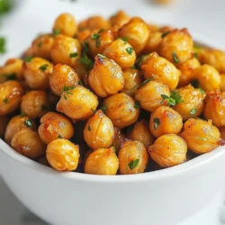 - 1 can (15 oz) chickpeas, drained and rinsed - 1 tablespoon olive oil - 1 teaspoon paprika - 1 teaspoon garlic powder - ½ teaspoon cumin - ½ teaspoon salt - ¼ teaspoon black pepper - Optional: pinch of cayenne pepper for heat Precise measurements are key to getting the perfect texture. If you use too much oil, your chickpeas may turn out soggy. Use just enough to coat them well. Choosing high-quality ingredients matters too. Look for fresh spices and good olive oil. Fresh spices give better flavor. If you can, buy whole spices and grind them at home for a richer taste. This small step makes a big difference in your dish. {{ingredient_image_1}} First, preheat your air fryer to 400°F (200°C). This step is key for getting those chickpeas crispy. Next, drain and rinse one can of chickpeas. This helps remove excess salt and starch. After rinsing, pat them dry with a clean kitchen towel or paper towels. The drier they are, the crispier they will get. In a medium bowl, toss the dried chickpeas with one tablespoon of olive oil and your spices. Use one teaspoon of paprika, one teaspoon of garlic powder, half a teaspoon of cumin, half a teaspoon of salt, and a quarter teaspoon of black pepper. If you like heat, add a pinch of cayenne pepper. Make sure every chickpea gets coated evenly. This ensures maximum flavor in every bite. Now, lay the seasoned chickpeas in your air fryer basket. Make sure they are in a single layer and not overcrowded. This allows hot air to circulate freely. Cook them for 15 to 20 minutes. Halfway through, shake the basket to ensure even cooking. When they turn golden brown and crispy, they are ready. Let them cool for a few minutes. They will become even crunchier as they cool. Taste and adjust the seasoning if needed. Enjoy your tasty and healthy snack! To get the best crunch from your chickpeas, start by drying them well. After rinsing, use a clean kitchen towel or paper towels. This step is key. Removing moisture allows them to crisp up nicely in the air fryer. Next, consider your air fryer model. Cook times can vary. A shorter time may work for some models, while others may need longer. Keep an eye on them as they cook, and shake the basket halfway through. This helps them cook evenly. Spices can elevate your crispy chickpeas. I like to use paprika and garlic powder for a tasty base. For an extra kick, add cayenne pepper. You can also try other spices like curry powder or chili powder. Mix it up and find your favorite blend! Before serving, consider garnishing. Fresh parsley adds color and a nice touch. You can also sprinkle some extra spices for a pop of flavor. Serve them in a small bowl, and watch them disappear! Pro Tips Dry Chickpeas Thoroughly: The key to achieving maximum crispiness is to remove as much moisture as possible from the chickpeas before seasoning them. Don’t Overcrowd the Basket: For even cooking and crispiness, make sure to spread the chickpeas in a single layer in the air fryer basket. Shake for Even Cooking: Remember to shake the basket halfway through the cooking time to ensure all chickpeas are evenly cooked and crispy. Experiment with Spices: Feel free to get creative with the seasoning! Try different spices like curry powder or chili powder for a unique flavor twist. {{image_2}} You can change up the flavor of your crispy air fryer chickpeas with different seasonings. Sweet blends can include cinnamon and sugar. This mix gives a nice twist for those who enjoy a sweet snack. You can also try savory options like smoked paprika or Italian herbs. These spices bring unique tastes to the chickpeas. For a fun twist, use international spices like curry powder or za'atar. Each option makes your snack special and tasty. If you want to make your chickpeas gluten-free, they are already perfect as is. Chickpeas do not contain gluten, so you can enjoy them without worry. For a vegan option, this recipe is naturally vegan since it uses only plant-based ingredients. You can also make it low-sodium by cutting down or skipping the salt. Instead, try adding herbs or spices for flavor. These tips help you enjoy your snack while sticking to your diet needs. To keep your crispy air fryer chickpeas fresh, let them cool before storing. This step helps maintain their crunchiness. Place the cooled chickpeas in an airtight container. Glass or plastic containers work well for storage. You can also use resealable bags, but squeeze out excess air to prevent sogginess. Store them at room temperature. Avoid the fridge, as moisture can make them soft. When you want to enjoy leftover chickpeas, reviving their crispiness is key. The air fryer is the best way to reheat them. Set your air fryer to 350°F (175°C). Place the chickpeas in the basket and heat for about 5 minutes. Shake the basket halfway through to ensure even heating. If you don’t have an air fryer, you can use an oven. Spread the chickpeas on a baking sheet. Bake at 350°F (175°C) for about 10 minutes. Check often to prevent burning. Avoid microwaving them, as this makes them soggy and chewy. Enjoy your snack fresh and crunchy! Can I use dried chickpeas instead of canned? Yes, you can use dried chickpeas. Soak them overnight, then cook until soft. This process takes longer but offers a fresh taste. How can I make them spicy or more flavorful? Add extra spices for heat and flavor. Consider using cayenne pepper, chili powder, or smoked paprika. You can also mix in some lemon zest for a zesty kick. Health benefits of chickpeas as a snack Chickpeas are rich in protein and fiber. They help keep you full and satisfied. They also contain vitamins and minerals like iron and magnesium. This makes them a healthy choice for a snack. Serving sizes and portion controls A serving size is about 1/2 cup of chickpeas. This portion keeps calories in check while letting you enjoy the crunch. Pair them with fresh veggies or yogurt dip for balance. Why use an air fryer for crispy snacks? An air fryer cooks food quickly and evenly. It uses hot air to make snacks crispy without adding much oil. This means you enjoy tasty snacks with fewer calories and less fat. Maintenance and cleaning tips for air fryers Always unplug your air fryer after use. Clean the basket and tray with warm, soapy water. Avoid using metal utensils to prevent scratches. Regular cleaning keeps your air fryer in good shape and ready for your next tasty snack. In this blog post, we explored making crunchy air fryer chickpeas. You learned about essential ingredients, from chickpeas to spices, and the significance of precise measurements. We detailed easy steps to prep, season, and cook chickpeas for the best texture. Tips for maximizing crunch and flavor variations opened doors for creativity. Proper storage and reheating methods help maintain that satisfying crispiness. Chickpeas are not just tasty; they are also healthy. Enjoy experimenting with different flavors and cooking methods!