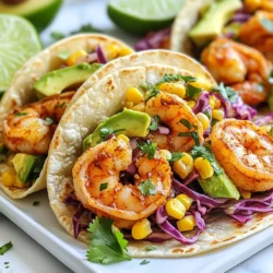 To make Spicy Cajun Shrimp Tacos, gather these ingredients: - 1 lb large shrimp, peeled and deveined - 2 tablespoons Cajun seasoning - 1 tablespoon olive oil - 1/2 cup red cabbage, shredded - 1/2 cup corn kernels (fresh or frozen) - 1 avocado, sliced - 1/4 cup cilantro, chopped - 1 lime, juiced - 8 small corn tortillas - Salt and pepper to taste For those who want more kick, consider adding: - Hot sauce for extra heat Each taco provides a good mix of protein and healthy fats. Shrimp is low in calories and high in protein. The avocado adds healthy fats, while the cabbage and corn offer fiber and vitamins. This dish is balanced and filling, making it a great choice for a hearty meal. {{ingredient_image_1}} To start, you need to marinate the shrimp. Take a bowl and add the shrimp. Next, sprinkle in the Cajun seasoning, olive oil, salt, and pepper. Toss it all together well. Let the shrimp sit for about 15 minutes. This step helps the shrimp soak up all the spicy flavors. While the shrimp marinates, prepare the corn and cabbage mix. Grab another bowl and add the shredded red cabbage. Then, pour in the corn kernels. Don't forget to squeeze the lime juice over it. Add chopped cilantro and a pinch of salt. Mix everything until well combined. Set this aside for later. Now it’s time to cook the shrimp. Heat a large skillet over medium-high heat. Once it’s hot, add the marinated shrimp in a single layer. Cook them for 2-3 minutes on each side. The shrimp should turn pink and curl slightly when done. Once cooked, remove the skillet from heat. Now you’re ready to assemble your tacos! To cook shrimp well, start with fresh or properly thawed shrimp. Choose large shrimp for a juicy bite. Marinate the shrimp in Cajun seasoning and olive oil for 15 minutes. This helps the flavors sink in. Heat your skillet to medium-high before adding shrimp. Cook them in a single layer. This way, they cook evenly. Look for a nice pink color to know they’re done. This should take about 2-3 minutes per side. Do not overcook them, or they will become rubbery. To boost flavor, mix fresh lime juice with your corn and cabbage. The citrus adds a bright kick. Use fresh cilantro for a burst of freshness. Try adding a pinch of salt to the mix. This enhances all the flavors. If you like heat, drizzle your tacos with hot sauce. You can also experiment with different toppings. Consider adding diced tomatoes or jalapeños for an extra zing. For a beautiful presentation, arrange your tacos on a large platter. Place lime wedges around the tacos for color. Sprinkle chopped cilantro over the top. This makes the dish look fresh and inviting. You can also stack the tacos or lean them against each other. Serve with extra hot sauce on the side. This gives guests the option to add more heat. Pro Tips Marinate for Maximum Flavor: Allow the shrimp to marinate for at least 15 minutes to fully absorb the Cajun spices, enhancing the overall taste of your tacos. Perfectly Warm Tortillas: Warm your corn tortillas over an open flame for a few seconds for a deliciously charred flavor, or use a dry skillet for a softer texture. Customize Your Heat: Adjust the amount of Cajun seasoning and add hot sauce according to your spice preference to make the tacos just right for your taste. Fresh Ingredients Matter: Use fresh cilantro, lime, and avocado for the best flavor and texture, making your tacos vibrant and delicious. {{image_2}} You can easily swap shrimp for other proteins. Chicken, fish, or tofu work great. For chicken, use bite-sized pieces and marinate with the same Cajun seasoning. Cook until golden brown. For fish, choose a firm type like tilapia. Cook until flaky. Tofu is a great plant-based option. Press it to remove excess water, then cube and marinate. Each protein offers a unique flavor and texture. If you want a vegetarian taco, use black beans or grilled vegetables. Black beans add protein and creaminess. Just heat them in a pan with some Cajun spices. Grilled veggies like bell peppers and zucchini bring color and crunch. Toss them with olive oil and Cajun seasoning before grilling. These options keep the flavors bold while being meat-free. Toppings can change your taco game. Instead of avocado, try mango salsa for sweetness. It adds a refreshing contrast to the spice. You can also use crumbled feta or cotija cheese for creaminess and tang. Pickled red onions add a zesty kick. Finally, fresh herbs like parsley or dill can brighten each bite. Mix and match to create your perfect taco! To store leftover tacos, first separate the shrimp, toppings, and tortillas. This keeps everything fresh. Place the shrimp in an airtight container. Add a paper towel to absorb moisture. Store toppings in their own containers. Keep tortillas in a zip-top bag. This method helps preserve taste and texture. Leftover tacos can last in the fridge for up to two days. Reheat shrimp gently to avoid overcooking. Heat a non-stick skillet over medium heat. Add a splash of water or oil. Place the shrimp in the pan and cover it. Heat for about 2-3 minutes, stirring occasionally. Check until they are warm but not rubbery. You can also use a microwave. Place shrimp on a plate, cover with a damp paper towel, and heat for 30 seconds at a time. You can freeze shrimp before cooking. Place them in a single layer on a baking sheet. Freeze until solid, then transfer to a zip-top bag. Frozen shrimp can last up to three months. You can also freeze the corn and cabbage mixture. Store it in an airtight container. This way, you can prepare the tacos quickly later. Do not freeze cooked shrimp, as it can change the texture. Yes, you can use frozen shrimp. Just thaw them first. Place the shrimp in cold water for about 15-20 minutes. Pat them dry before marinating. This keeps the shrimp juicy and tender. These tacos go well with many sides. Try serving them with: - Black beans - Mexican rice - Grilled vegetables - A fresh salad - Chips and salsa These options add color and flavor to your meal. To kick up the heat, add more Cajun seasoning. You can also: - Drizzle extra hot sauce on top - Slice fresh jalapeños for topping - Mix diced chipotle peppers into the cabbage These options will give your tacos a nice spicy kick. Yes, you can prep the shrimp ahead of time. Marinate them and store them in the fridge. Just make sure to cook them within 24 hours for the best flavor and texture. This makes meal prep easy and fast. In this post, we covered how to make tasty shrimp tacos. We explored the key ingredients and optional ones that add flavor. The step-by-step instructions help you marinate and cook shrimp perfectly. I shared tips for cooking and serving to impress your guests. You can also try different proteins or vegetarian options for variety. Finally, we discussed how to store and reheat your leftovers. Enjoy your shrimp tacos and feel free to get creative with them!