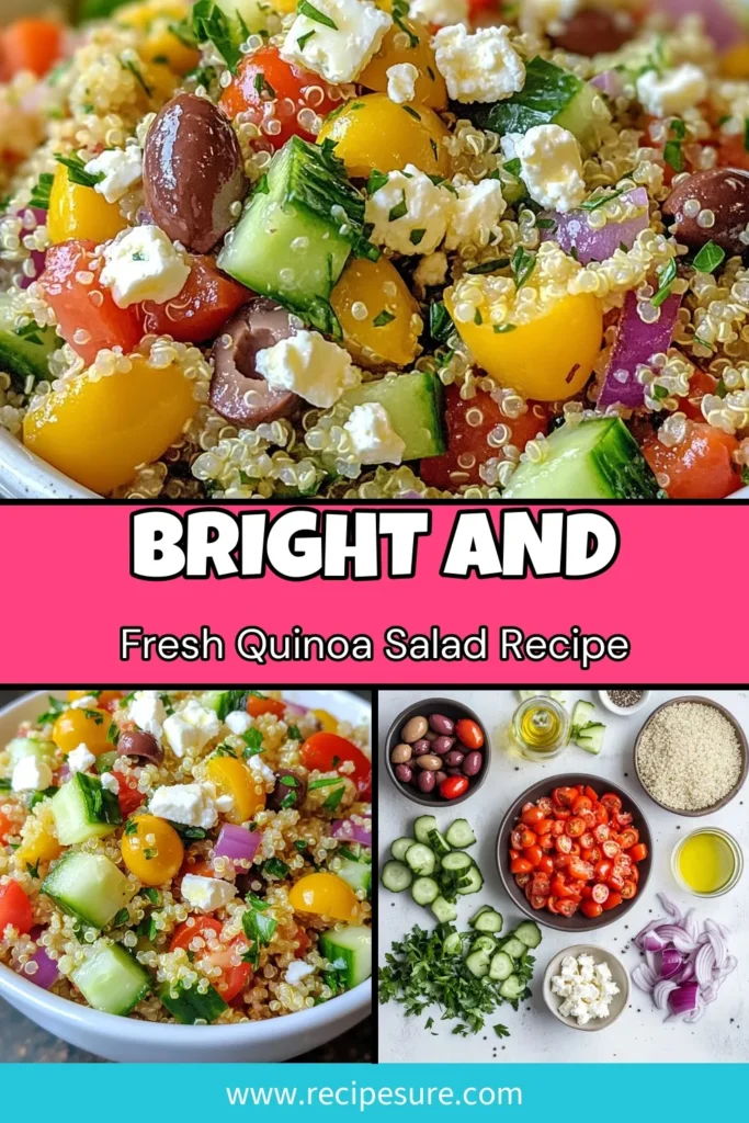 Discover the ultimate Mediterranean quinoa salad that's perfect for a healthy meal! This easy Mediterranean recipe combines nutrient-rich quinoa, fresh veggies, and creamy feta for a delightful vegetarian salad. Enjoy it as a light lunch or a side dish. Ideal for meal prep, this healthy quinoa recipe is packed with flavor and nutrition. Click to try this refreshing quinoa salad with feta and make it a staple! #MediterraneanQuinoaSalad #QuinoaRecipes #VegetarianSalad #EasyRecipes