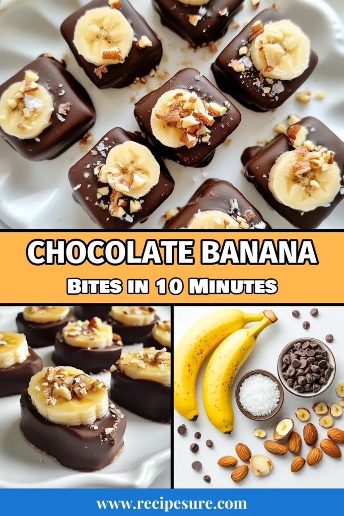 Delight in these easy chocolate dessert treats with these Chocolate Covered Banana Bites. Perfect as frozen banana snacks, they’re a fun, healthy option for satisfying your sweet tooth. This simple recipe combines ripe bananas, melted dark chocolate, and nuts for a deliciously nutritious twist. Ready in just 40 minutes, they make ideal healthy chocolate treats. Try this banana bite recipe today and enjoy a guilt-free indulgence! #HealthyTreats #EasyDesserts #FrozenSnacks #ChocolateLovers
