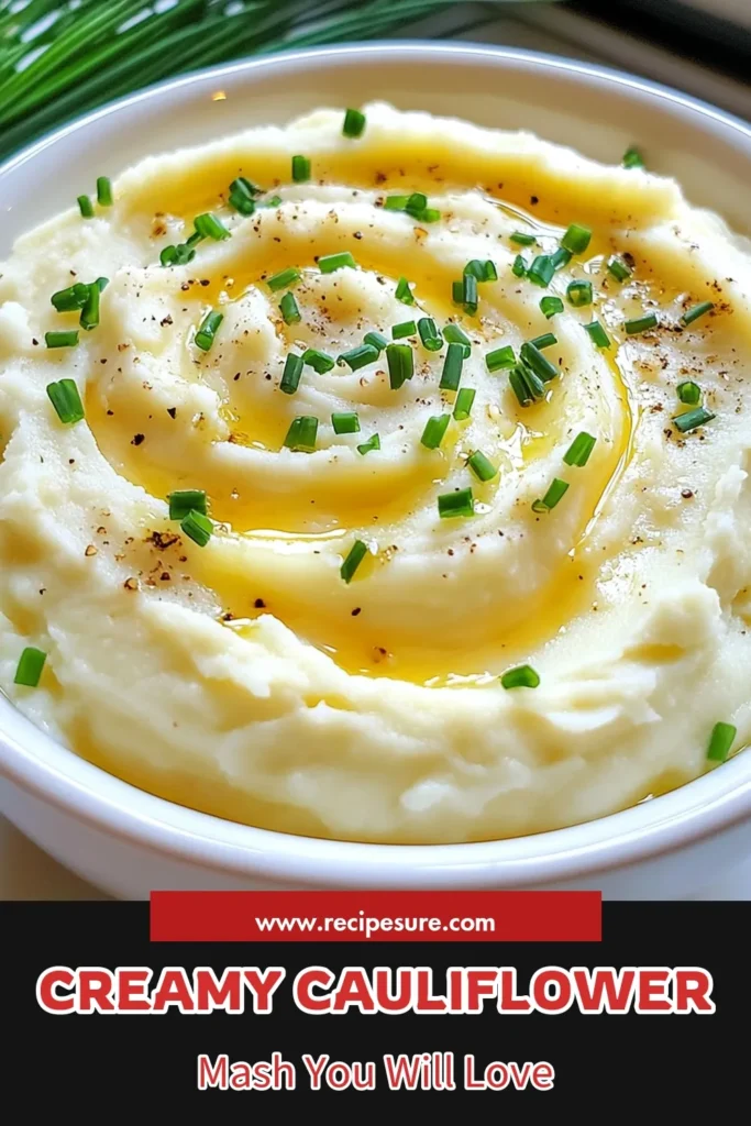 Discover the ultimate creamy mashed cauliflower recipe for a delicious and healthy mashed potato alternative. This low carb cauliflower recipe is perfect for any meal as a flavorful cauliflower side dish. With garlic mashed cauliflower that’s rich and smooth, everyone will love it! Try this easy-to-make dish now and elevate your dinner. Save this recipe for later! #CreamyMashedCauliflower #HealthyDinner #LowCarbRecipes #CauliflowerSideDish