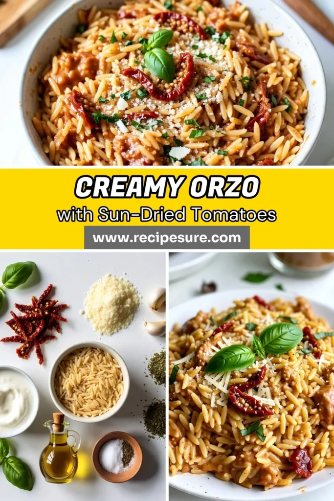 Discover the delightful flavors of creamy sun-dried tomato orzo, a perfect choice for an easy weeknight dinner. This vegetarian pasta dish combines tender orzo with rich cream and succulent sun-dried tomatoes for a meal that’s both delicious and satisfying. Ready in just 25 minutes, it’s one of the best creamy pasta dishes you'll find! Don’t miss out on this must-try recipe—save it now! #CreamySunDriedTomatoOrzo #EasyOrzoRecipes #VegetarianPastaDishes #SunDriedTomatoRecipes