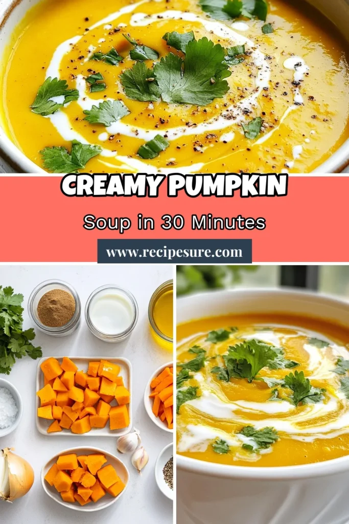 Warm up with this delicious creamy pumpkin soup that's perfect for any season! Our roasted pumpkin soup recipe combines fresh pumpkin with aromatic spices and creamy coconut milk to create a flavorful vegan pumpkin soup. This easy pumpkin soup recipe is not only healthy but also a crowd-pleaser. Try it today and enjoy the cozy flavors of fall! Save this recipe and bring comfort to your table! #CreamyPumpkinSoup #VeganPumpkinSoup #RoastedPumpkinSoup #EasyPumpkinSoupRecipe