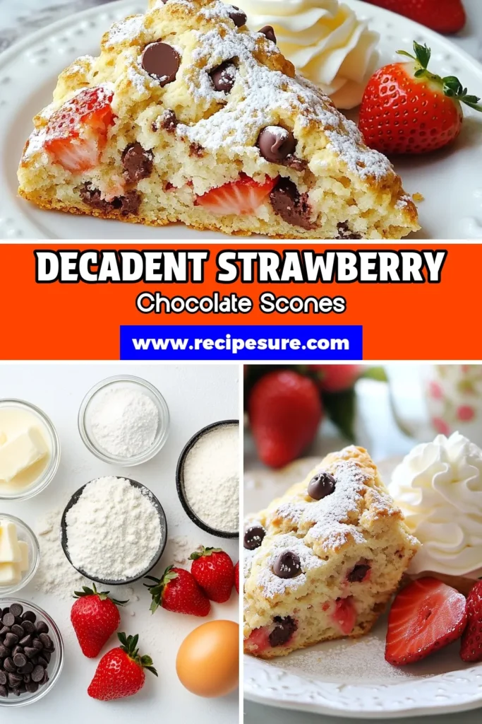 Indulge in these delicious strawberry chocolate chip scones that are perfect for any occasion! This homemade scone recipe is easy to follow and features fresh strawberry scones that combine the sweetness of strawberries with rich chocolate chips. Enjoy baking with chocolate chips and impress your friends and family with this delightful treat. Try this easy scone recipe today! Save this recipe for your next baking adventure! #SconeRecipe #BakingWithChocolateChips #FreshStrawberryScones #DessertIdeas