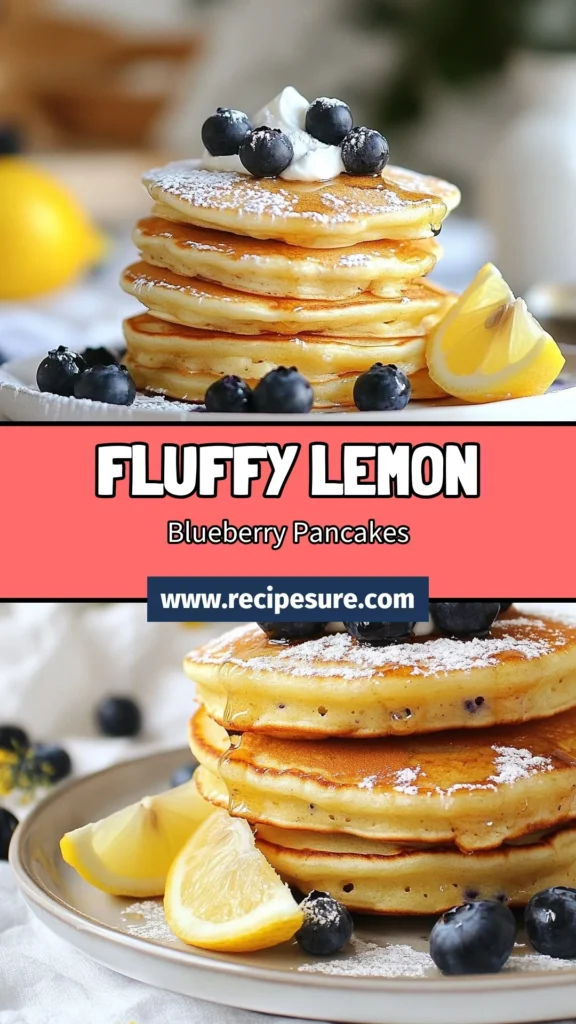 Start your morning right with these delicious Lemon Blueberry Pancakes! This Healthy Pancake Recipe features Greek Yogurt Pancakes that are fluffy, easy to make, and bursting with fresh blueberries and zesty lemon flavor. Perfect for a quick breakfast or brunch, this Blueberry Lemon Recipe is sure to please everyone. Don’t miss out—save this easy breakfast idea now! #HealthyBreakfast #PancakeRecipe #LemonBlueberry #GreekYogurtPancakes