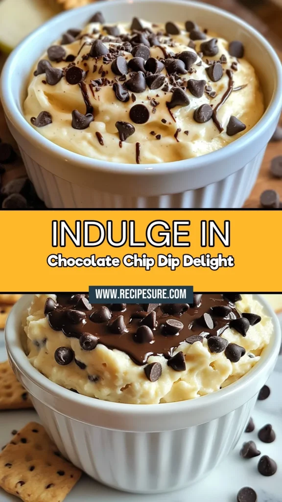 Indulge in this delicious Chocolate Chip Cookie Dough Dip, the perfect no-bake chocolate dip for any occasion! This easy cookie dough dessert combines creamy cream cheese, butter, and mini chocolate chips for a sweet treat that's sure to please. Perfect for parties or family gatherings, serve with your favorite dippers. Try this dessert dip recipe today and elevate your dessert game! Save for your next sweet craving! #ChocolateDip #DessertDipRecipes #NoBakeDessert #EasyDessert