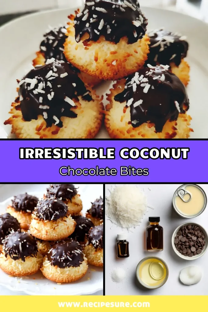 Indulge in these delicious chocolate coconut macaroons with our easy macaroon recipe! Perfect for any occasion, these homemade macaroons combine shredded coconut and rich chocolate for a delightful treat. Follow our simple steps to create these irresistible coconut dessert recipes. Don’t forget to try chocolate-dipped macaroons for an extra touch! Save this recipe for a sweet escape! #ChocolateCoconutMacaroons #CoconutDessertRecipes #EasyMacaroonRecipe #HomemadeMacaroons