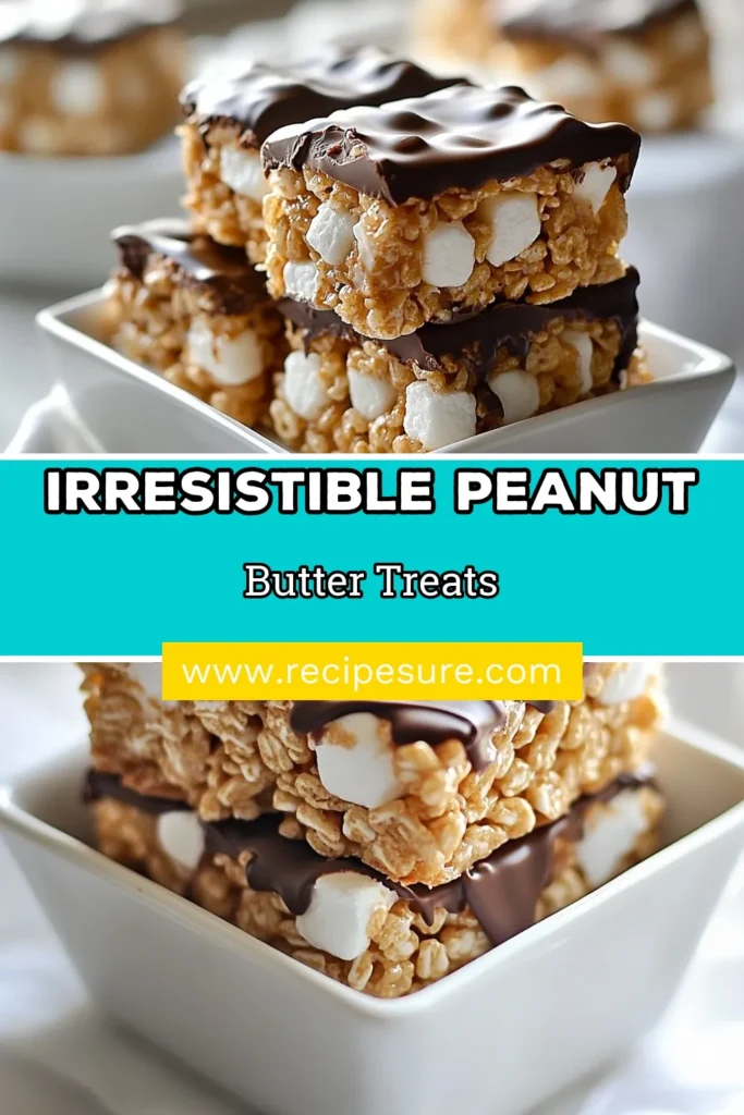 Indulge in these delicious Peanut Butter Chocolate Rice Krispie Treats, a perfect blend of sweetness and crunch! This Chocolate Rice Krispies Recipe is an easy no-bake treat that will satisfy your craving for peanut butter desserts. Made with Rice Krispies cereal, creamy peanut butter, and melted chocolate, these marshmallow cereal bars are irresistible! Try this delightful recipe now and save for later! #PeanutButterTreats #ChocolateDesserts #NoBake #CerealBars