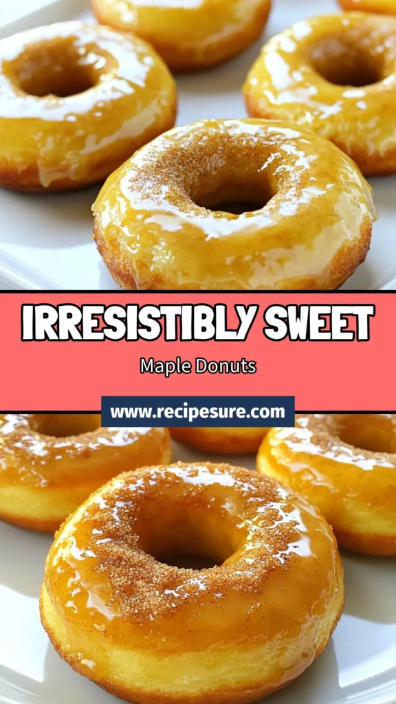 Indulge in homemade maple donuts with this easy baked donuts recipe! These delightful maple glazed donuts feature a rich brown sugar glaze that makes every bite irresistible. Perfect for breakfast or a sweet treat, try this brown sugar donuts recipe today that uses buttermilk for a soft texture. Click to save this scrumptious donut recipe with buttermilk and bring sweetness to your kitchen! #MapleGlazedDonuts #HomemadeMapleDonuts #EasyBakedDonuts #DonutRecipe