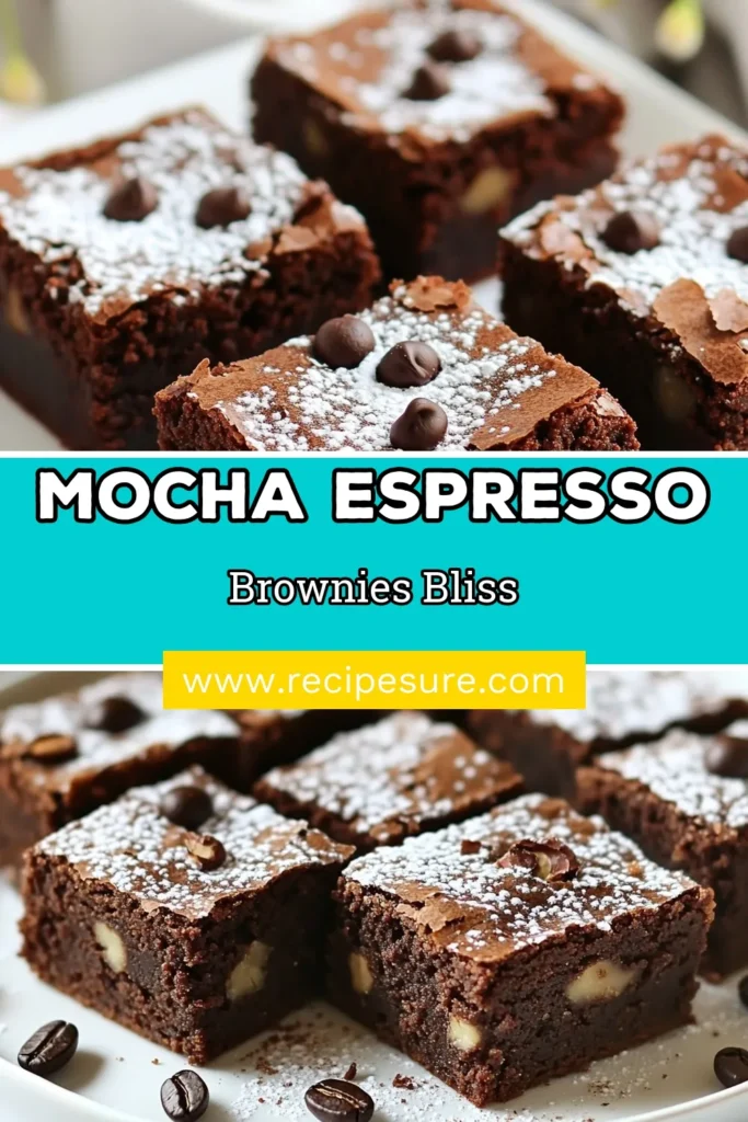 Indulge in the rich flavor of Mocha Espresso Brownies, the ultimate treat for chocolate and coffee lovers. This Espresso Brownie Recipe combines decadent chocolate with a bold espresso kick, creating the best mocha brownies you've ever tasted. These easy brownies with espresso are perfect for any occasion, and they come together in just 45 minutes! Save this recipe for your next baking adventure and impress your friends. #MochaEspressoBrownies #ChocolateCoffeeBrownies #EasyBrowniesWithEspresso #BestMochaBrownies
