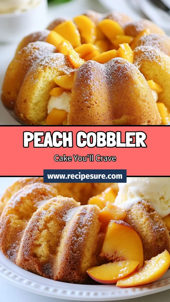 Indulge in the flavors of summer with this delightful Peach Cobbler Pound Cake! This easy peach cake recipe combines moist pound cake with peaches for the perfect homemade peach dessert. It's an unforgettable summer fruit dessert that pairs beautifully with ice cream. Impress your guests and family with this simple yet delicious recipe. Try it today and save it for later! #PeachCobblerPoundCake #SummerDessert #EasyPeachCakeRecipe #HomemadeDessert