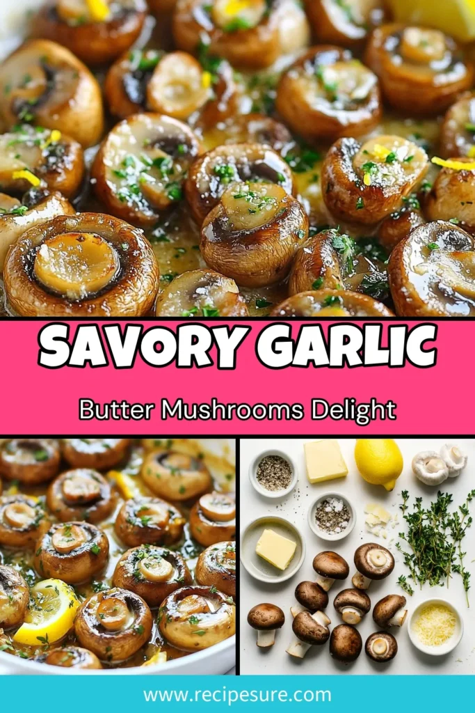 Indulge in this easy garlic mushroom recipe featuring savory garlic butter mushrooms. This cremini mushroom skillet is packed with flavor, as sautéed mushrooms with garlic come together in just 15 minutes! Perfect as a side dish or a pasta topper, these garlic parmesan mushrooms are sure to impress. Try this delightful dish today and elevate your meals! Save this recipe for your next culinary adventure! #GarlicButterMushrooms #EasyRecipes #SautéedMushrooms #MushroomLovers