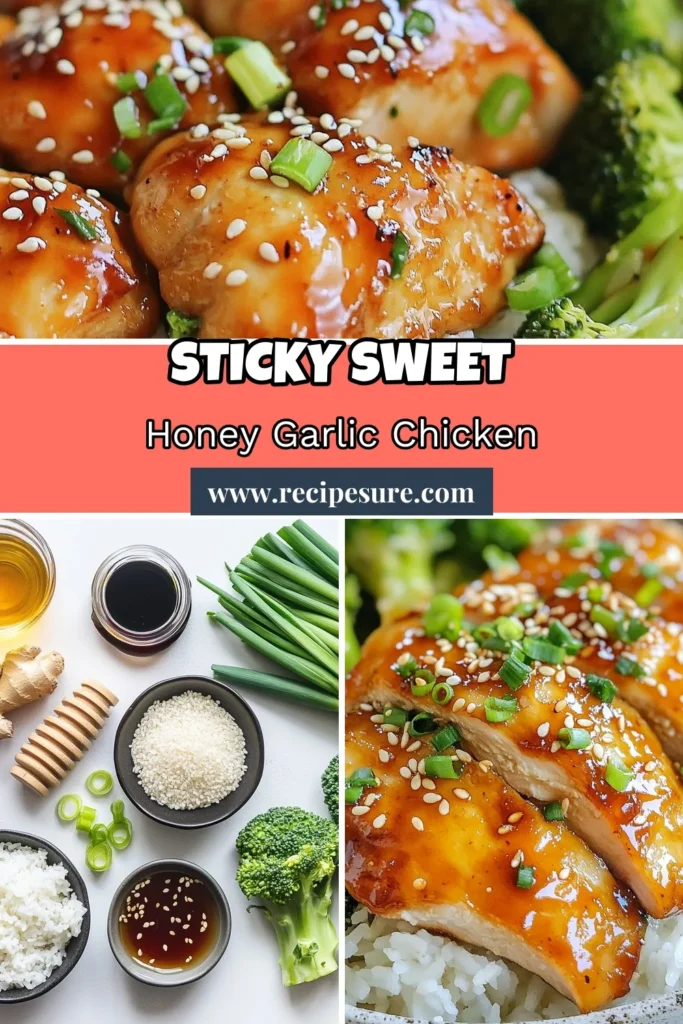 Discover the deliciousness of Honey Garlic Teriyaki Chicken with this easy teriyaki chicken recipe! Perfect for a quick teriyaki dinner, this dish features a simple chicken marinade that brings out the best flavors. Juicy chicken, a savory sauce, and healthy veggies make this meal a family favorite. Try this honey garlic chicken tonight and enjoy a delightful, fuss-free dinner. Save for later! #TeriyakiChicken #HoneyGarlicChicken #EasyDinner #ChickenRecipe